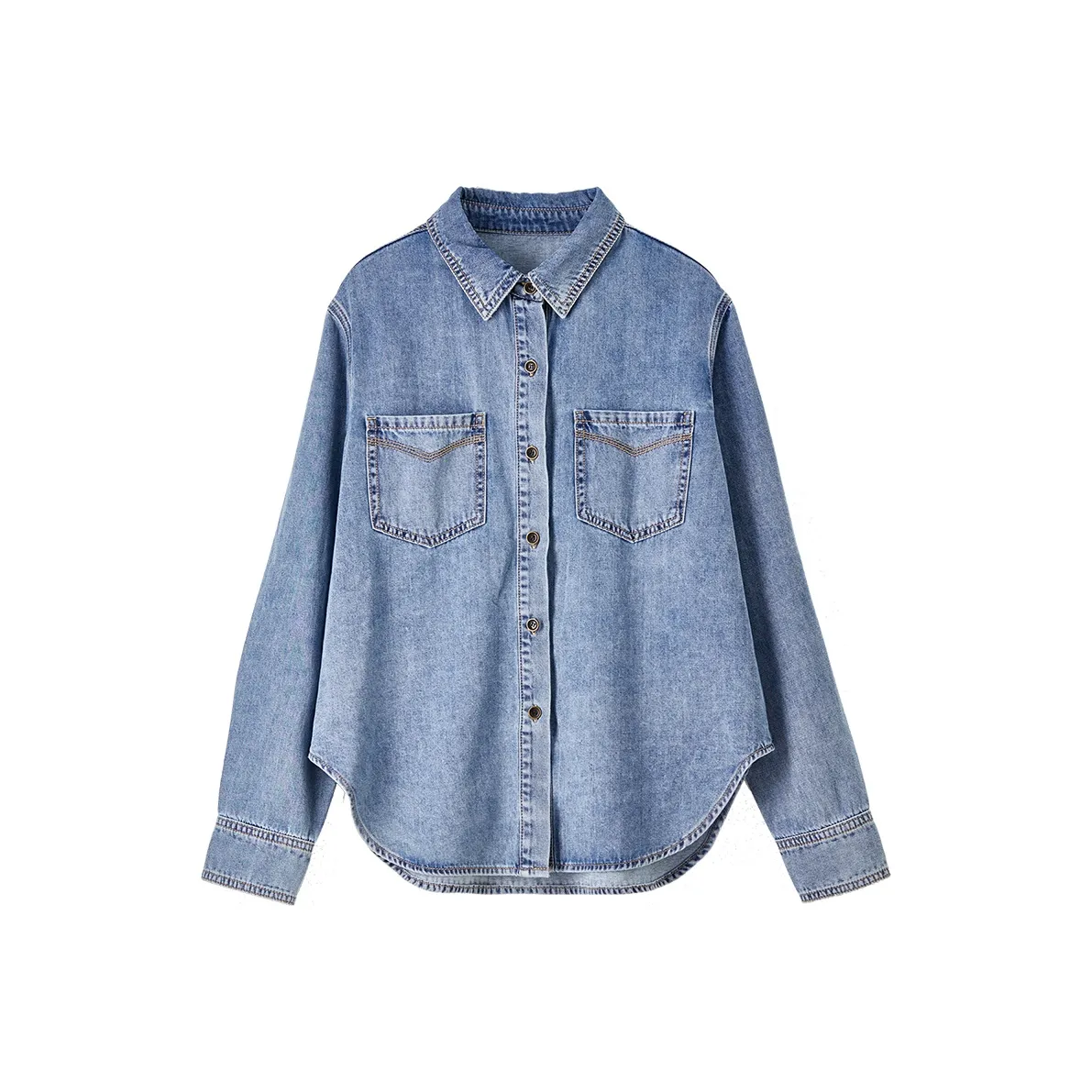 SENTUBILA Рубашка Женская Джинсовая Синяя