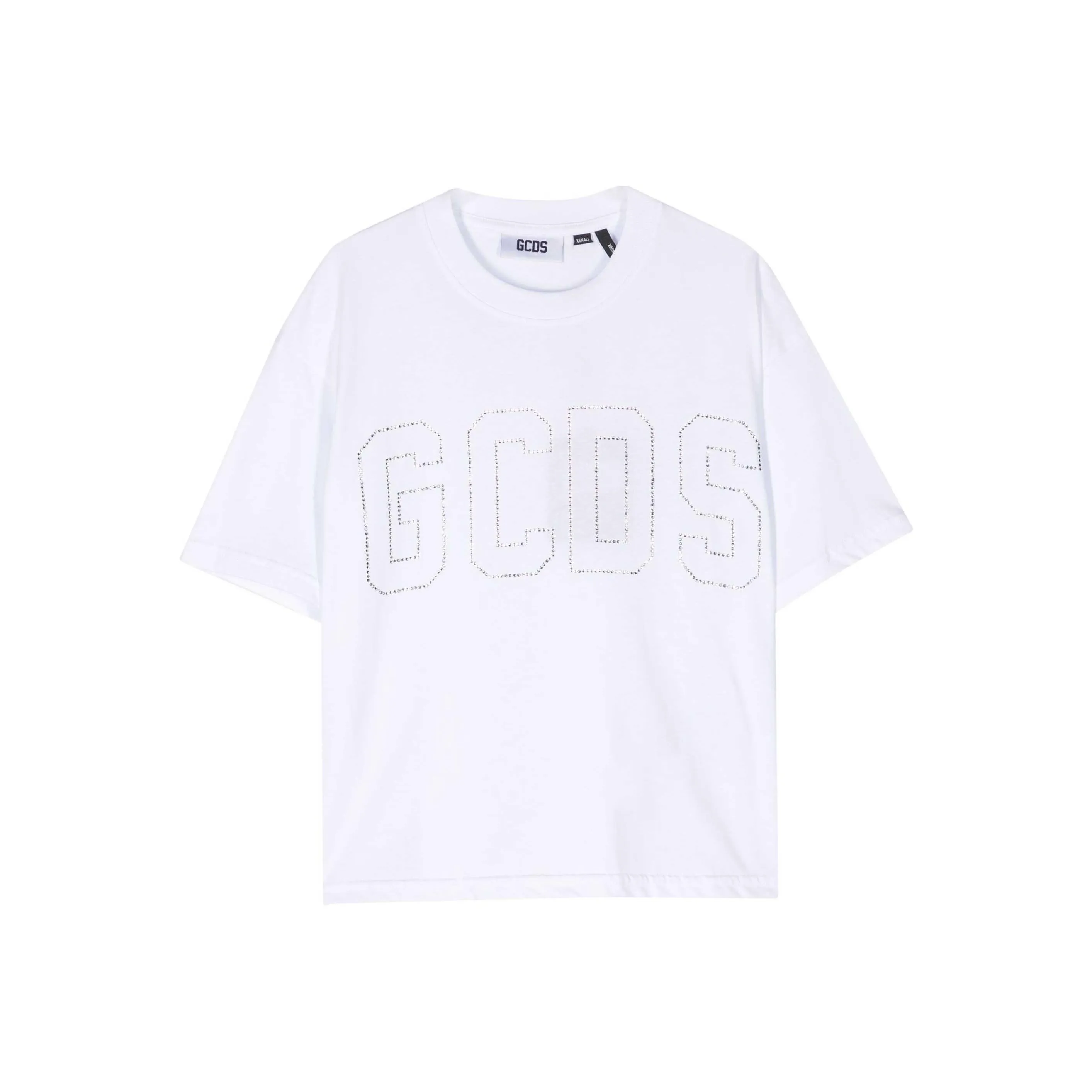 GCDS Т-рубашка с оборванным рукавом женская белая