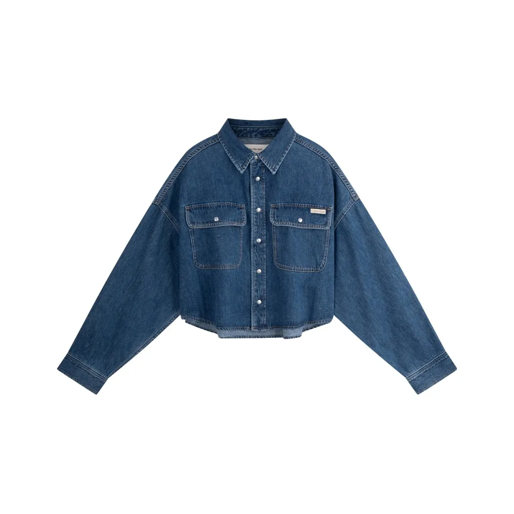 Calvin Klein Рубашка Женская Джинсовая Синяя