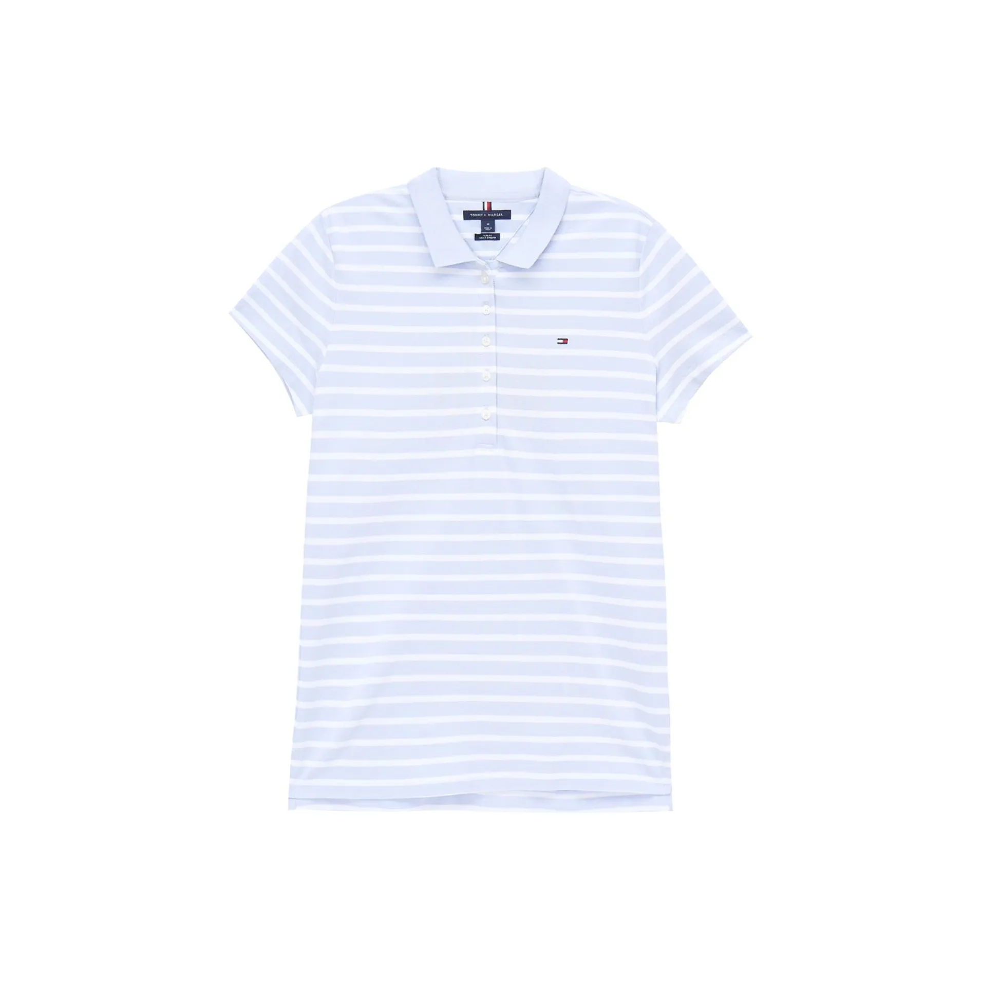 Tommy Hilfiger Поло Женское Светло-Синий Белый Полосы