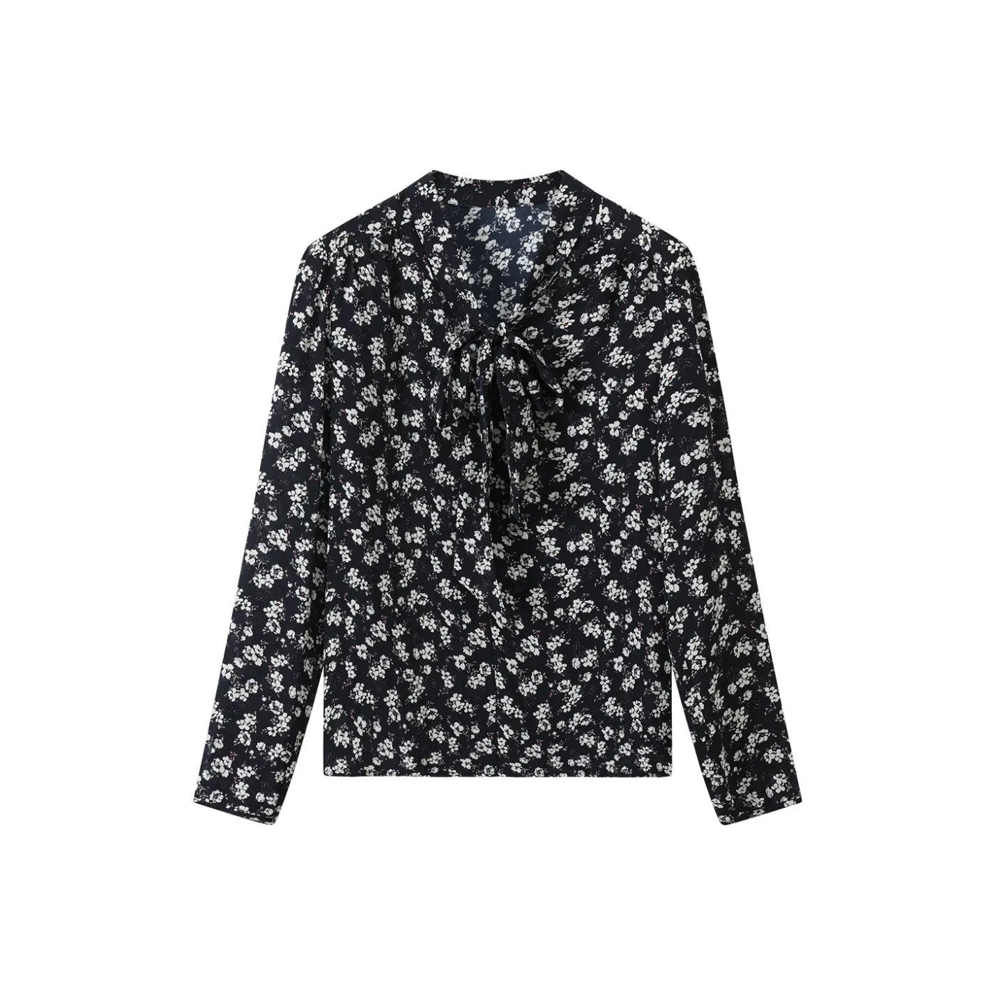 H YXIANG Рубашка Женская Темно-синяя с Маленьким Цветочным