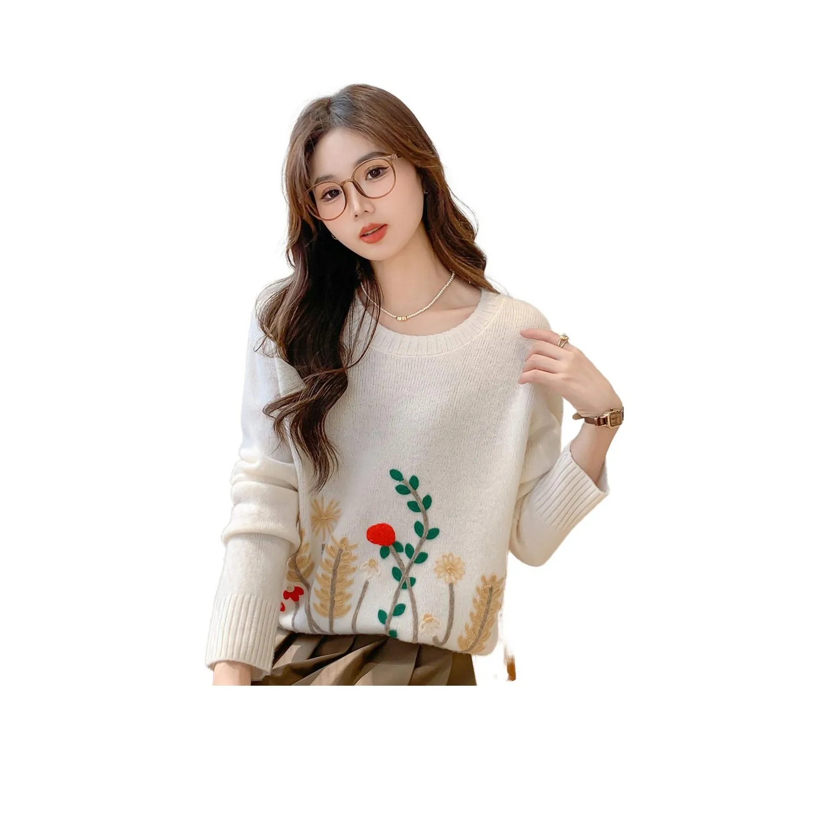 Mokana Кашемир Свитер Женская Белая