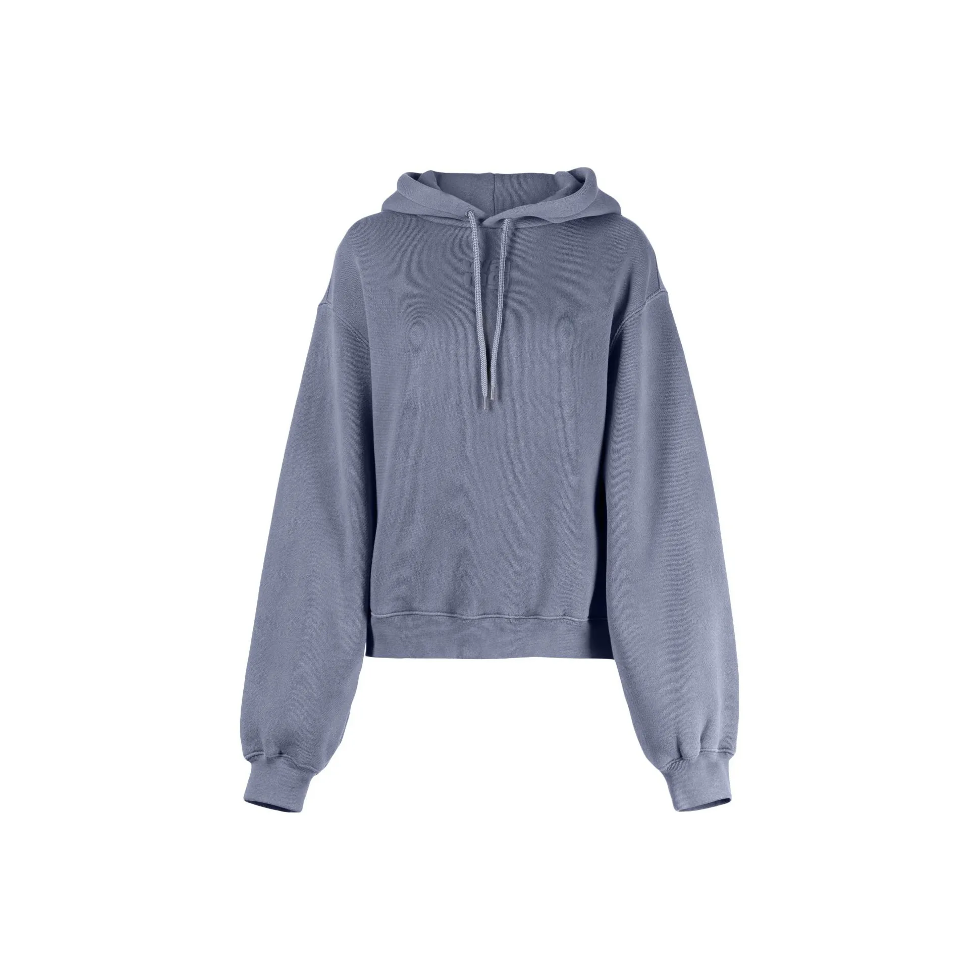 T By Alexander Wang Puff Paint Logo Essential Terry Hoodie Motor Grey
