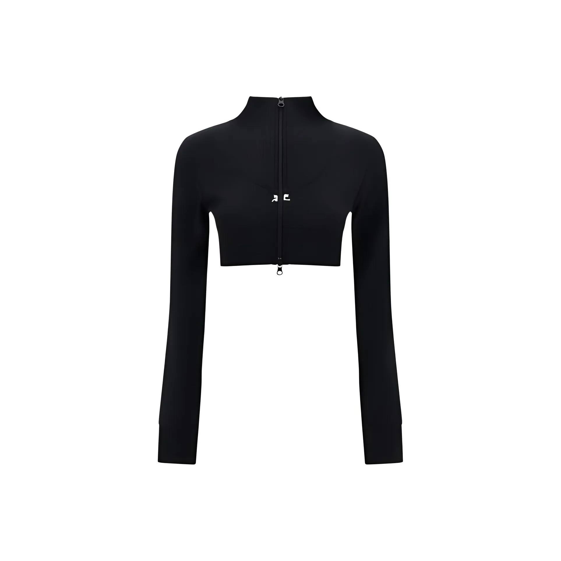 Courrèges Ribbed Long Sleeved Cropped Sweatshirt