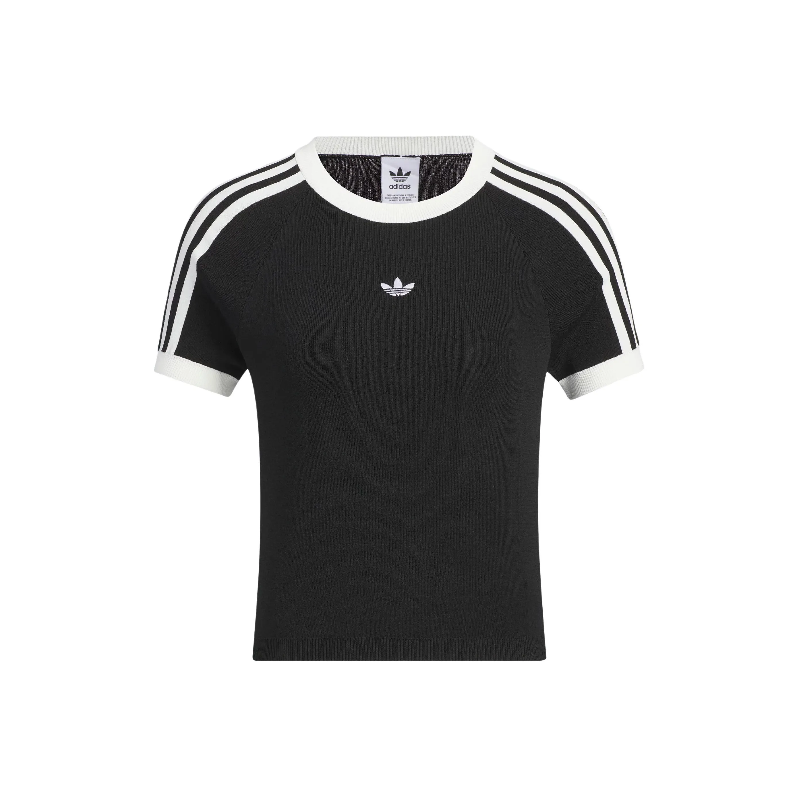 Adidas Originals Рукав реглан T-рубашка Женская Черная