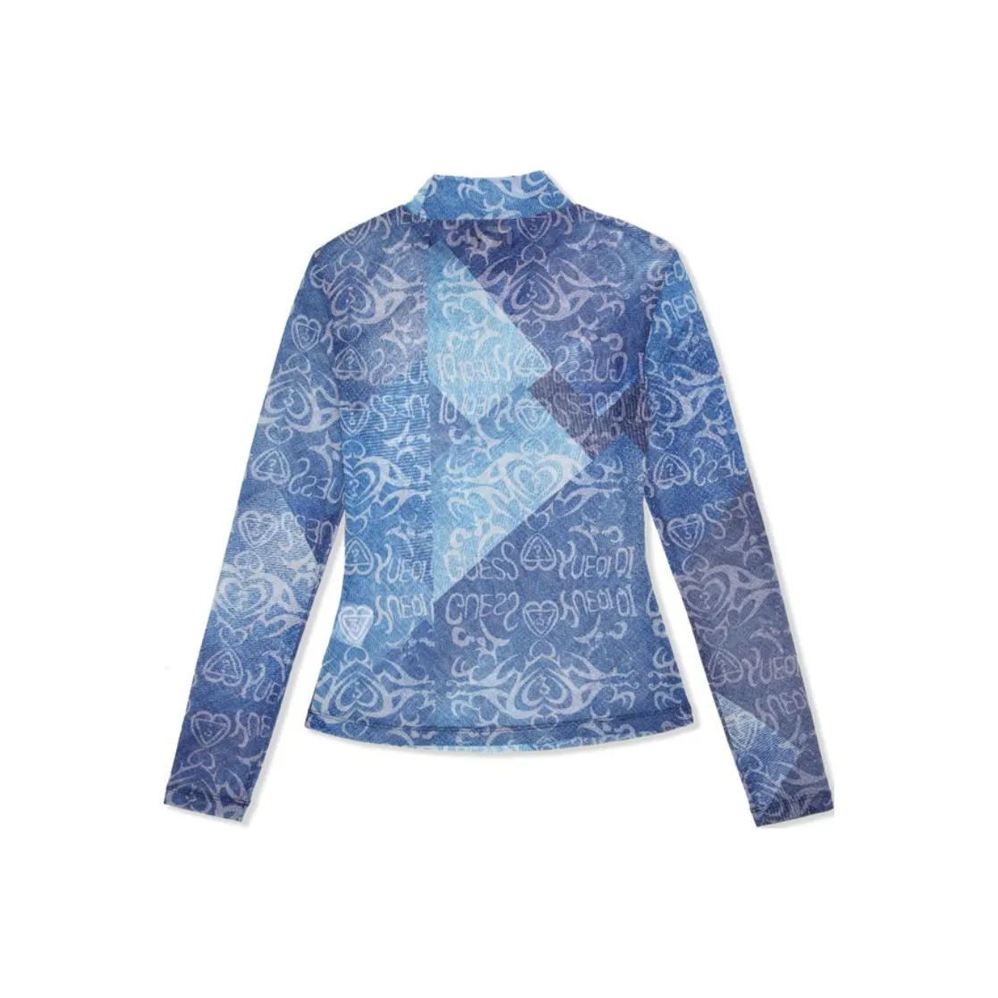 GUESS x YUEQI QI T Рубашка Женская С принтом Синий