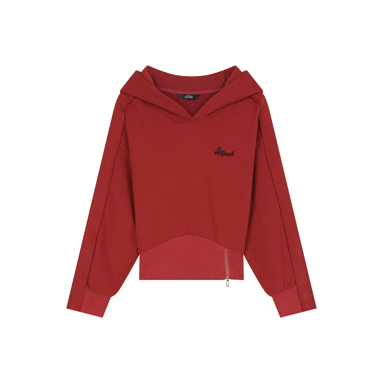 ELF SACK Angora Red Sweet & Spicy Batwing Sleeve Hoodie Women's