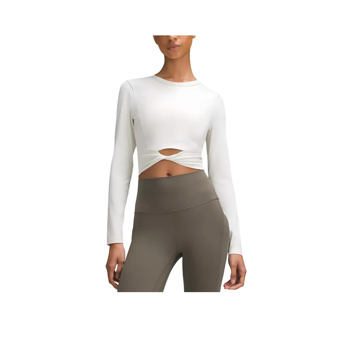 lululemon Nulu™Cropped Collection Рубашка Женская Костяной Белый