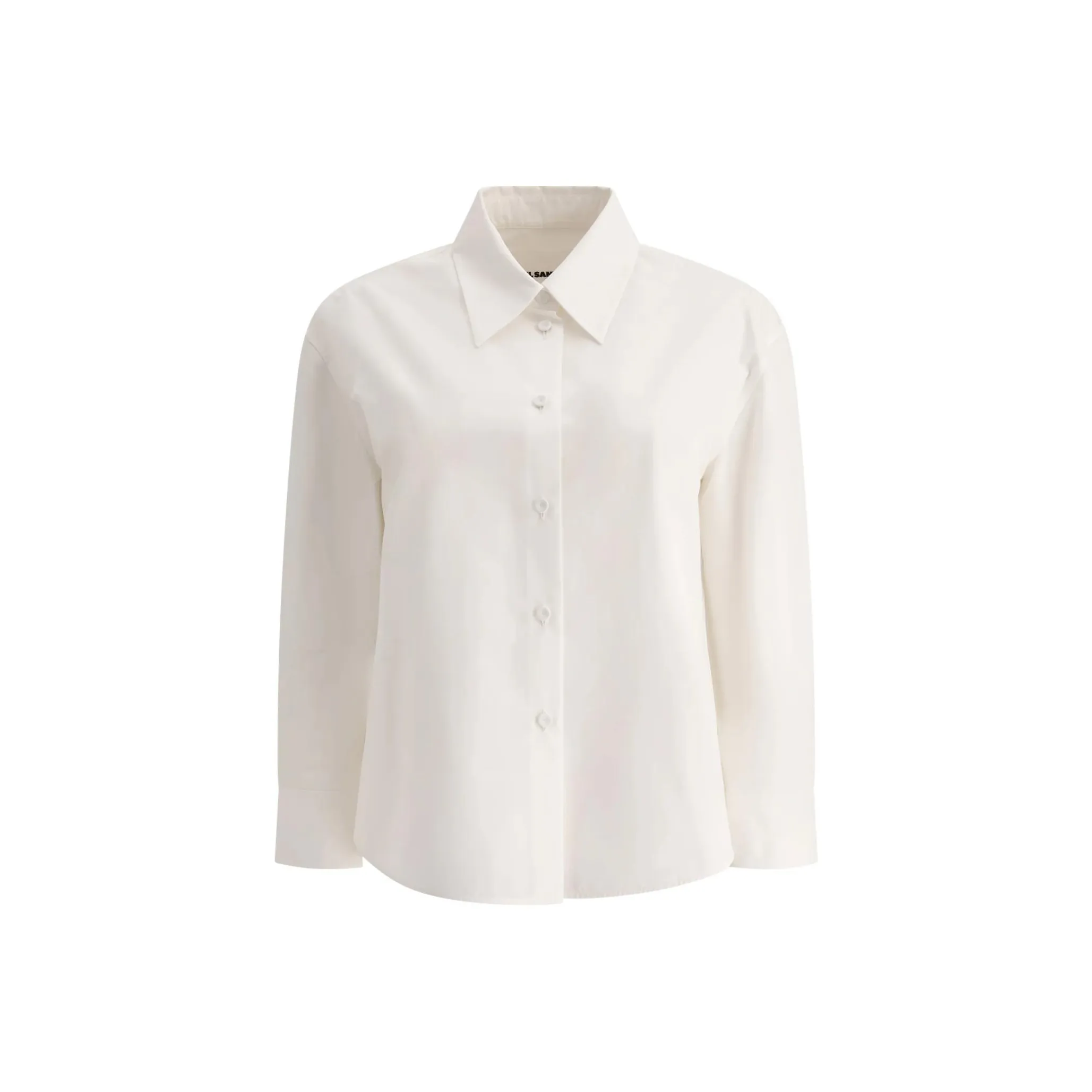 JIL SANDER Three Quarter Sleeved Cropped Poplin Shirt