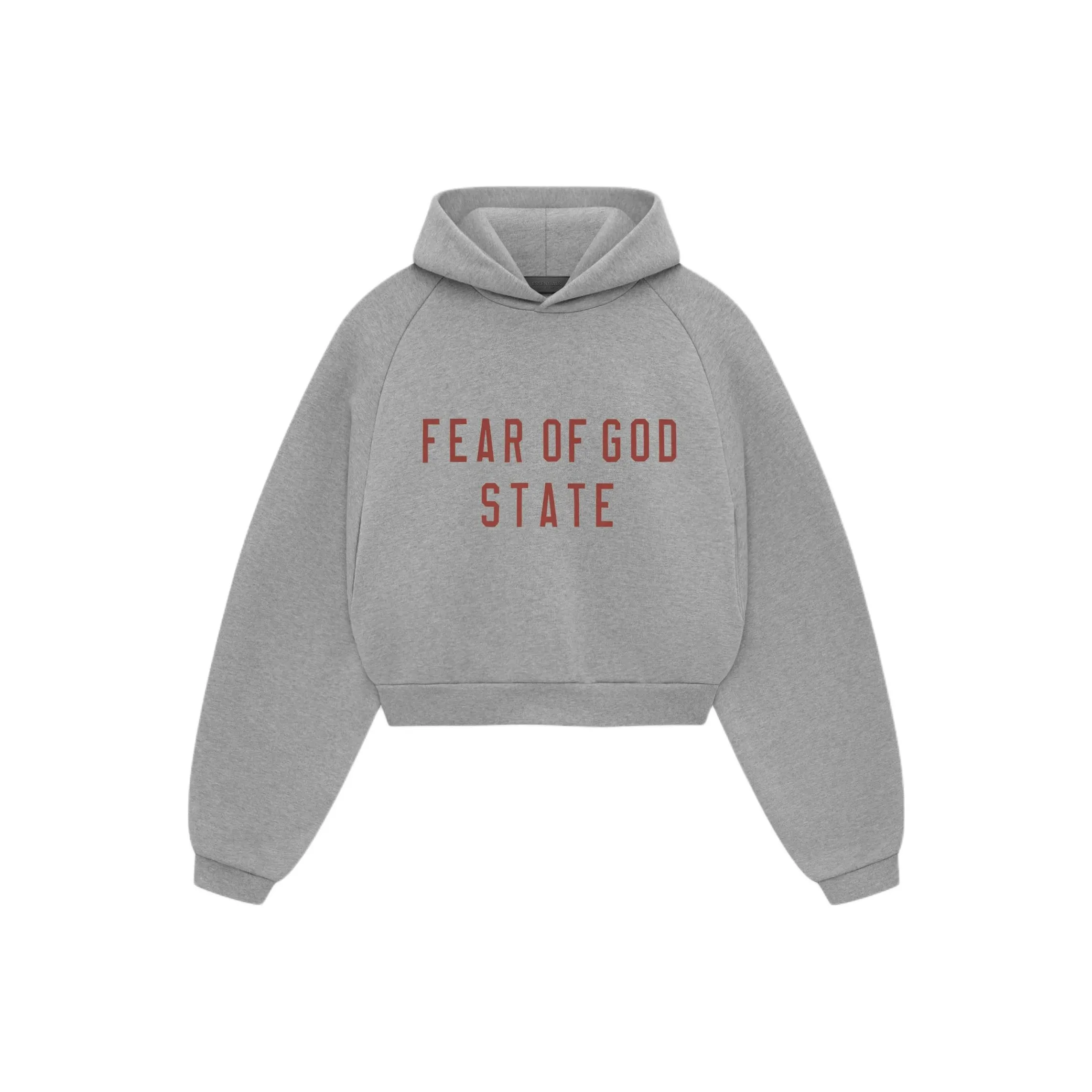 Fear Of God Essentials Women'ss Fleece Cropped Hoodie Dark Heather