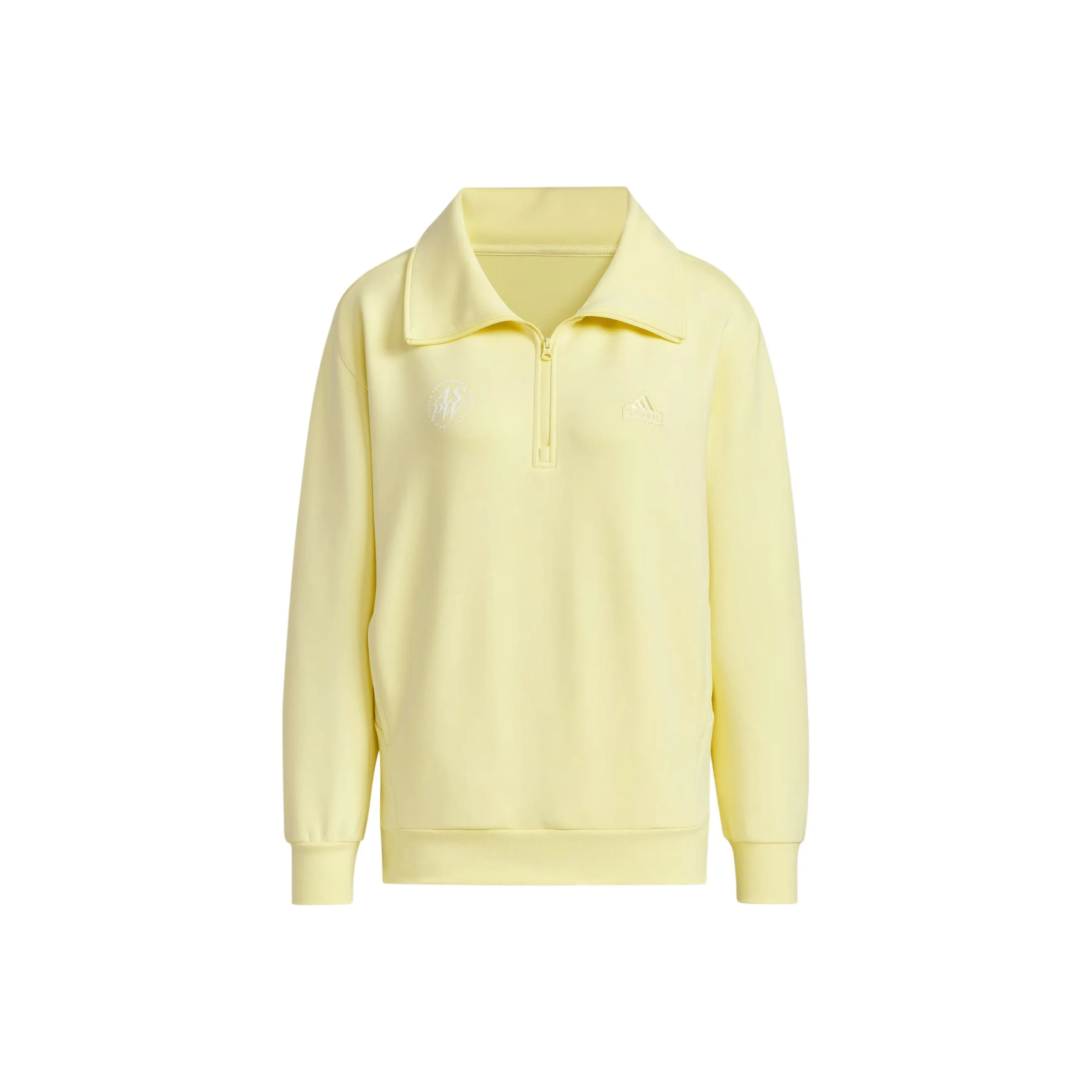 Adidas Lounge FW24 HALF-ZIP SWEATSHIRT HOODIE Sweatshirt Women's Yellow