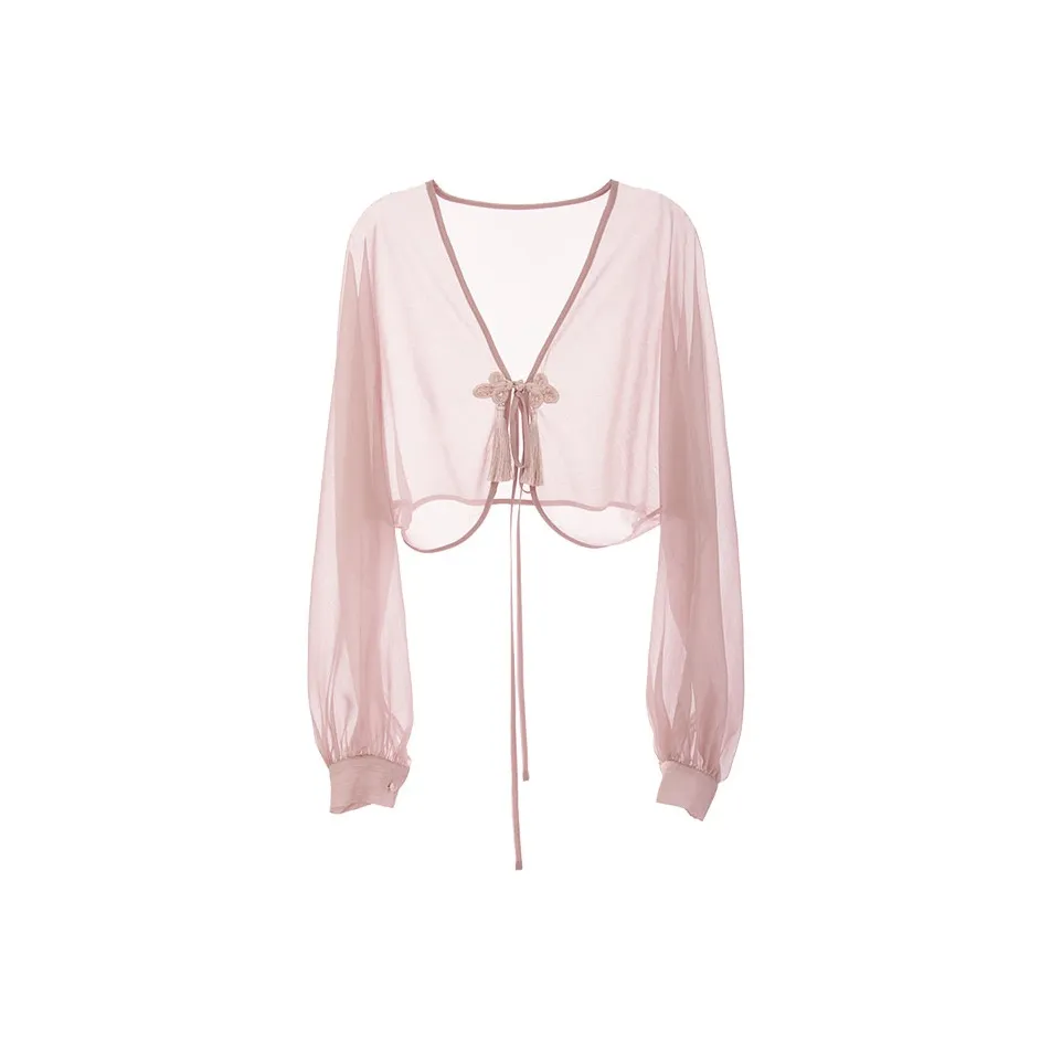 Blovelan Шифон Рубашка Женская Светло-Розовая