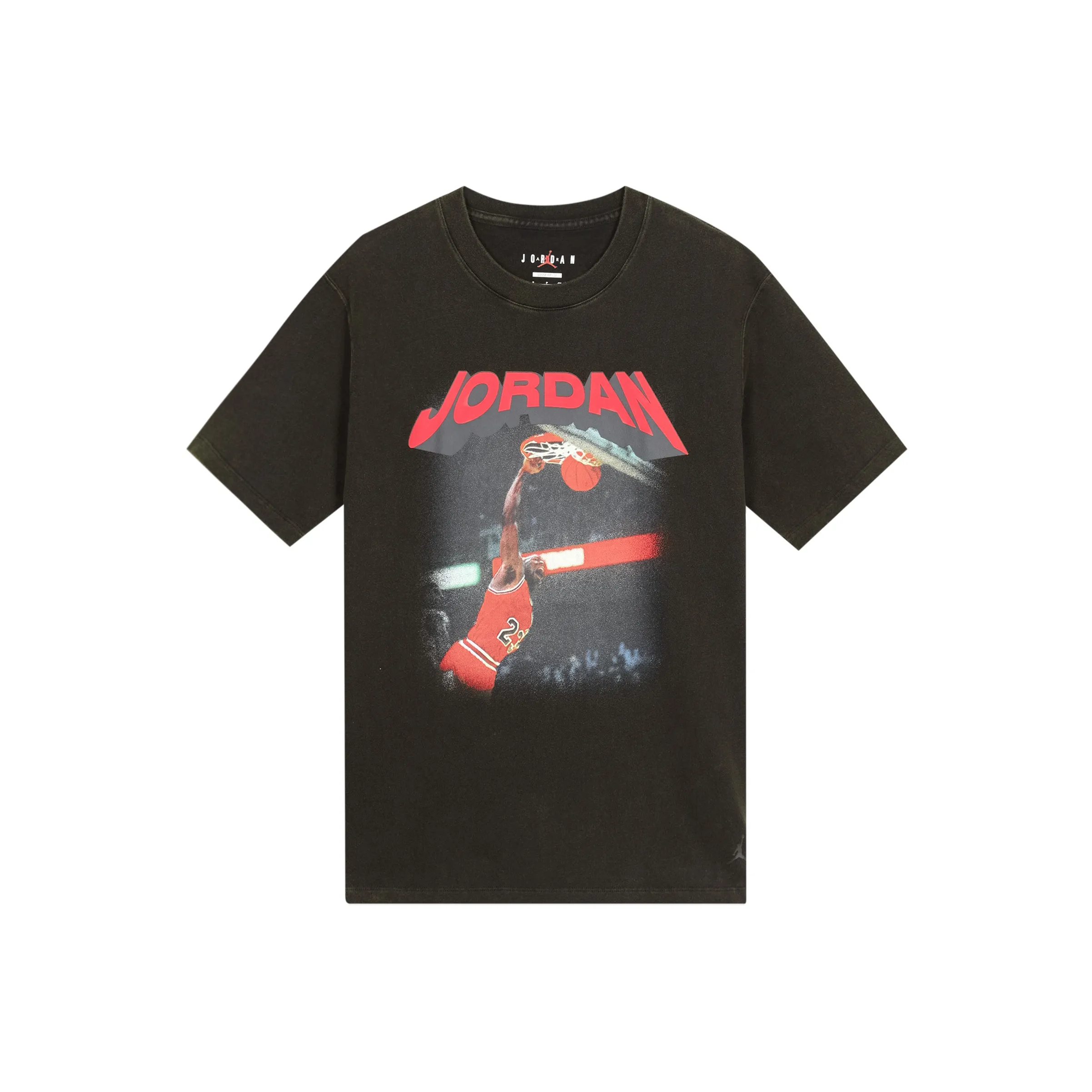 Джордан Рукав с спущенным плечом T-рубашка Женская Черная и Серая Азиатская версия