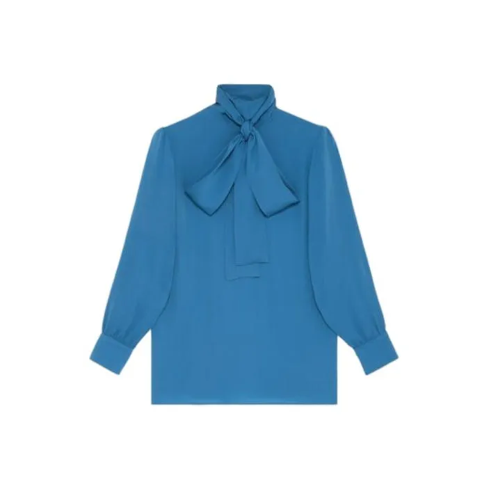 GUCCI Pussy bow Collar Silk Blouse