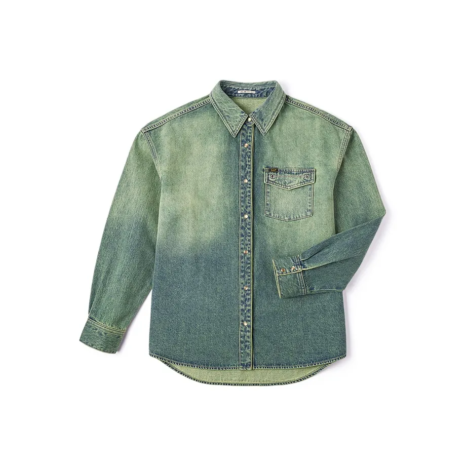 Lee совместный модель FW24 Деним Рубашка Женская Средняя Темно-синяя