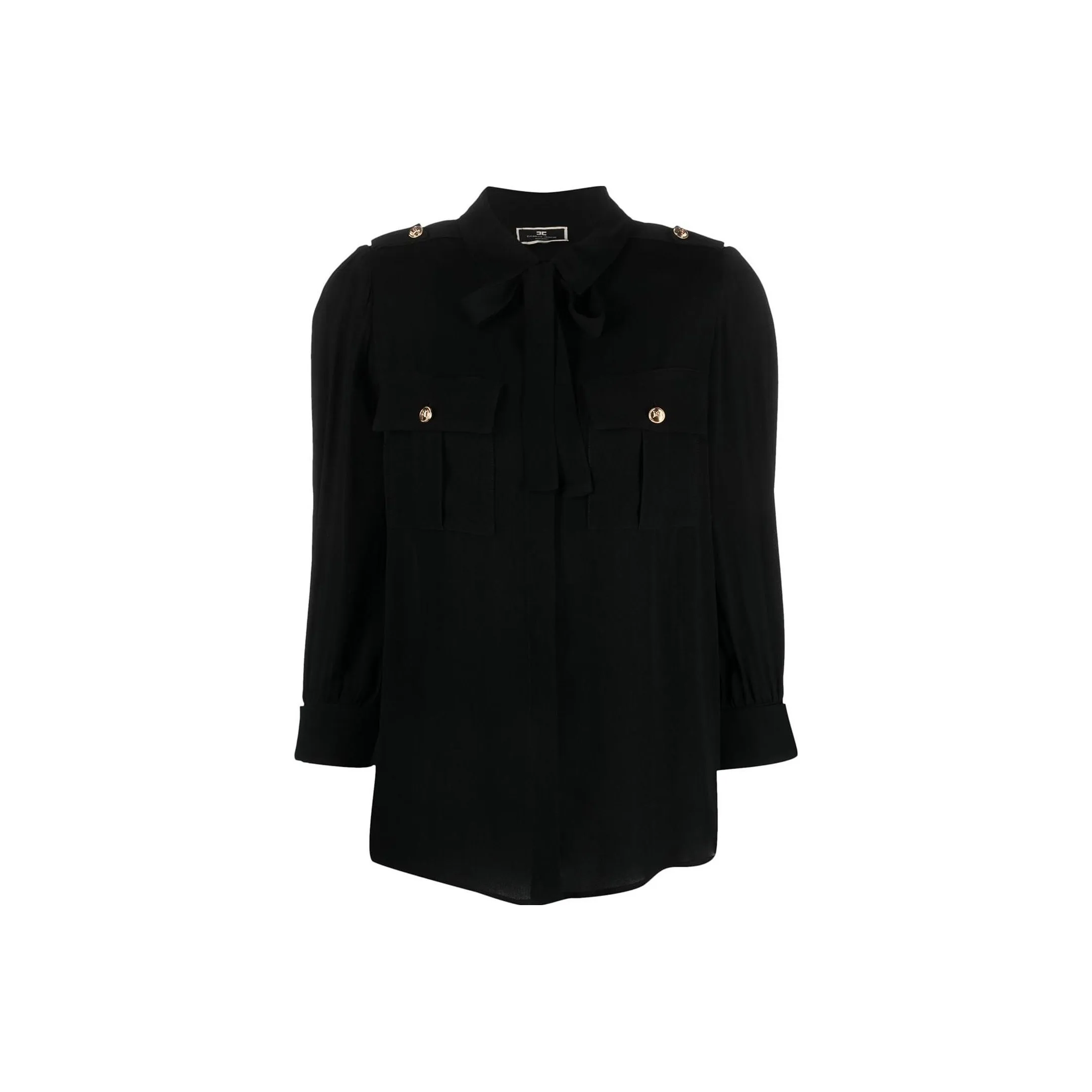 Elisabetta Franchi Long Sleeved Tied Neck Shirt