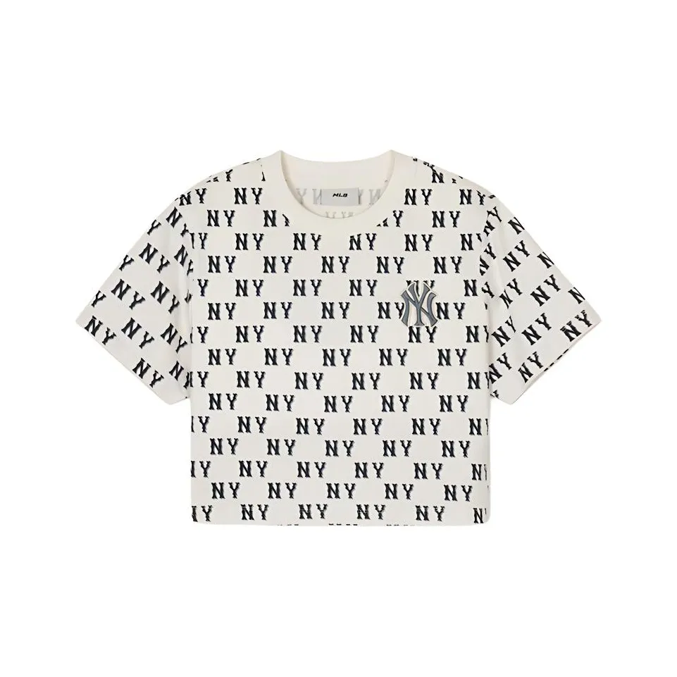 Mlb Base Logo Нью-Йорк Янкис T-рубашка Женская Кремовая