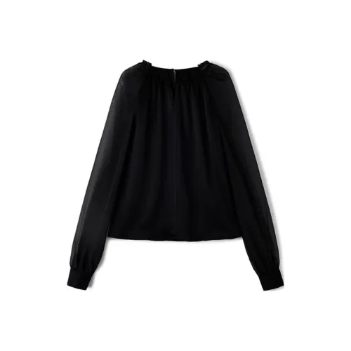 TKY SHOP Обсидиановый черный Женские рубашки
