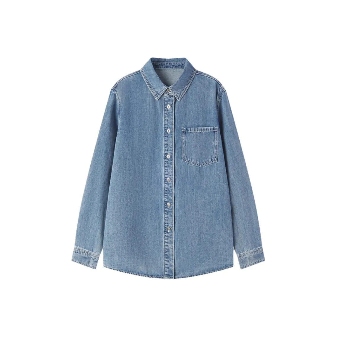 EICHITOO Рубашка Женская Джинсовая Синяя