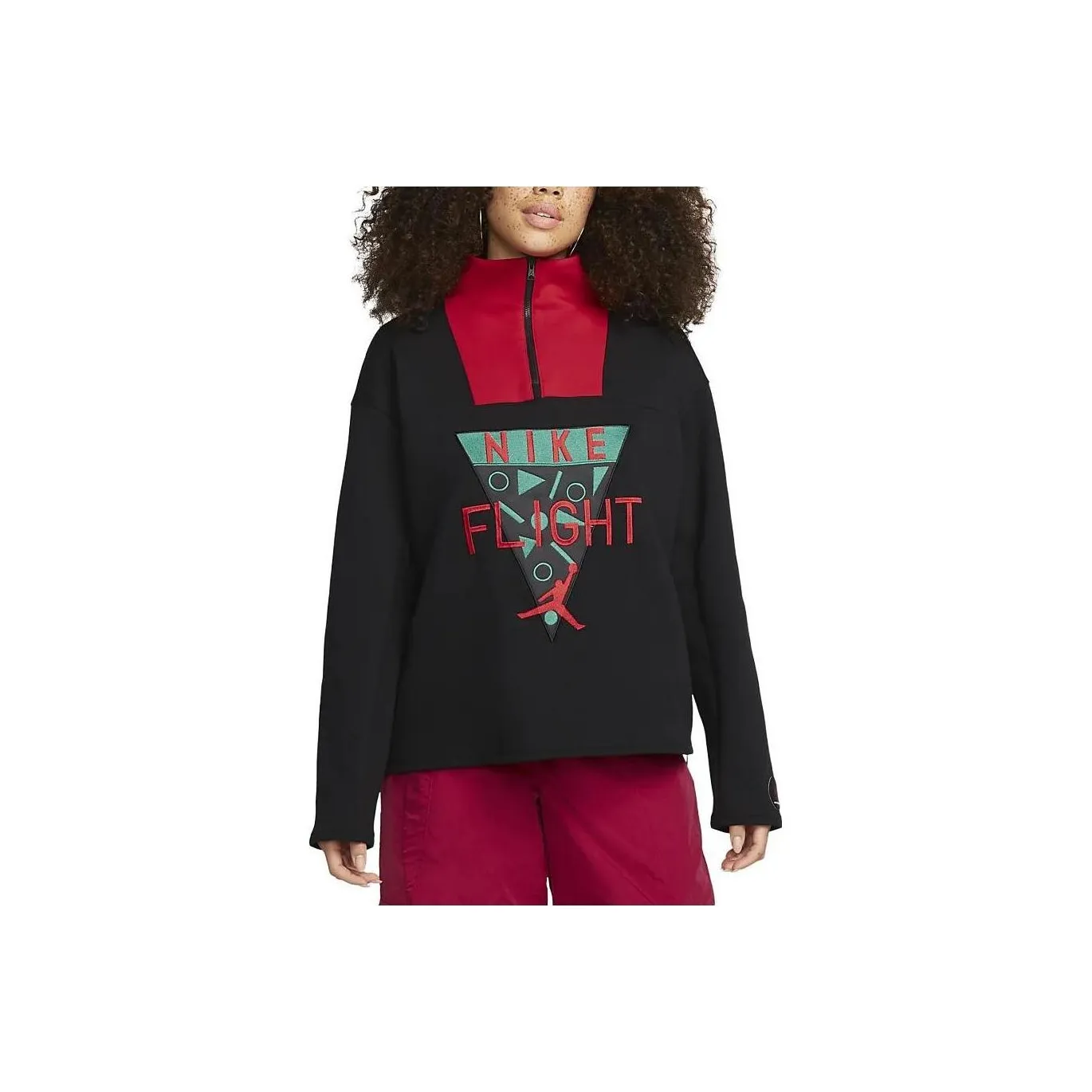 Jordan X Nina Chanel Abney Funnel Neck Top Black