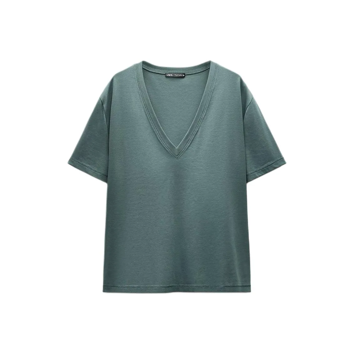 ZARA T Рубашка Женская Серая Зеленая