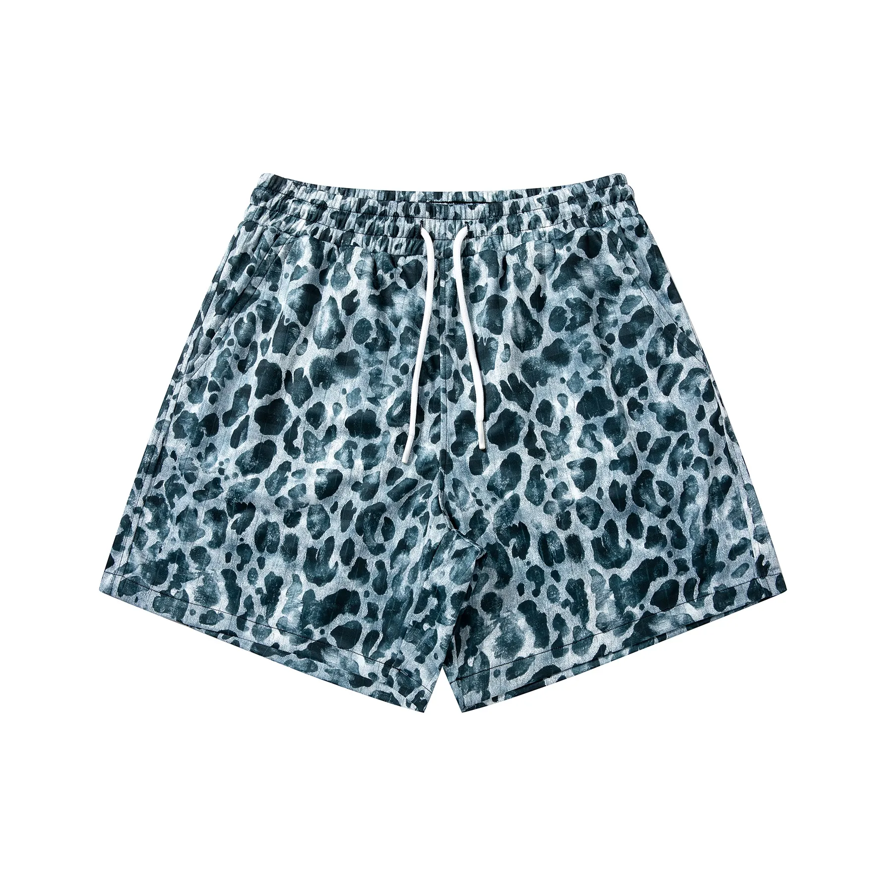 VXOXV Повседневные шорты унисекс с винтажным леопардовым принтом