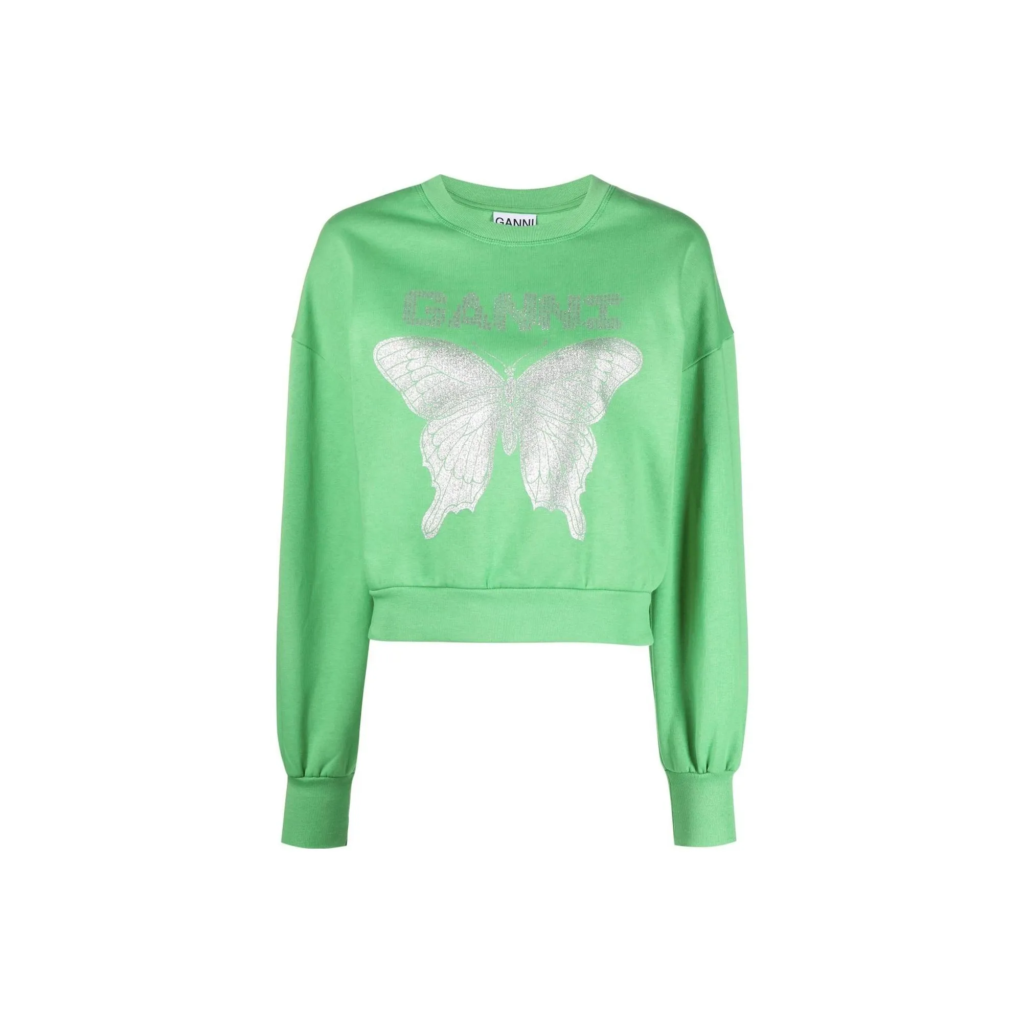GANNI Butterfly Printed Crewneck Sweatshirt