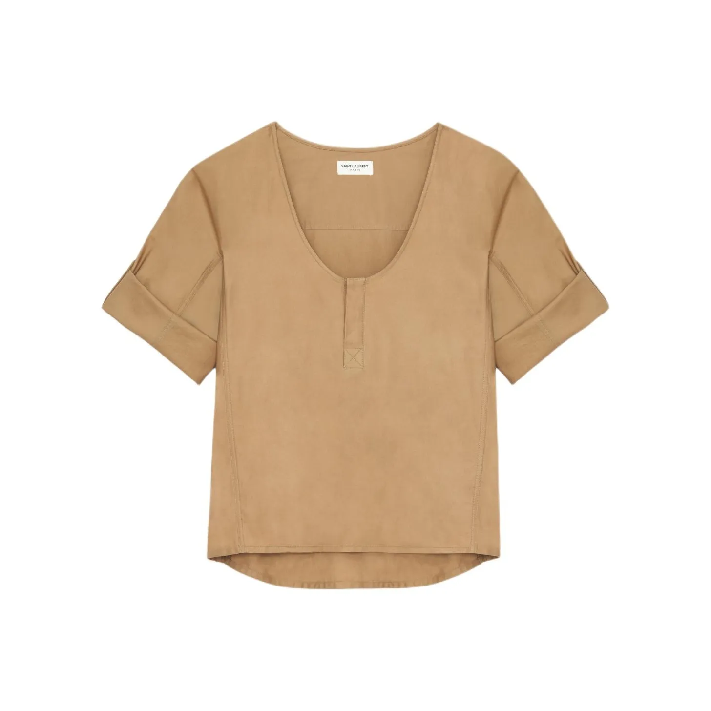 SAINT LAURENT Henley U-Neck Blouse