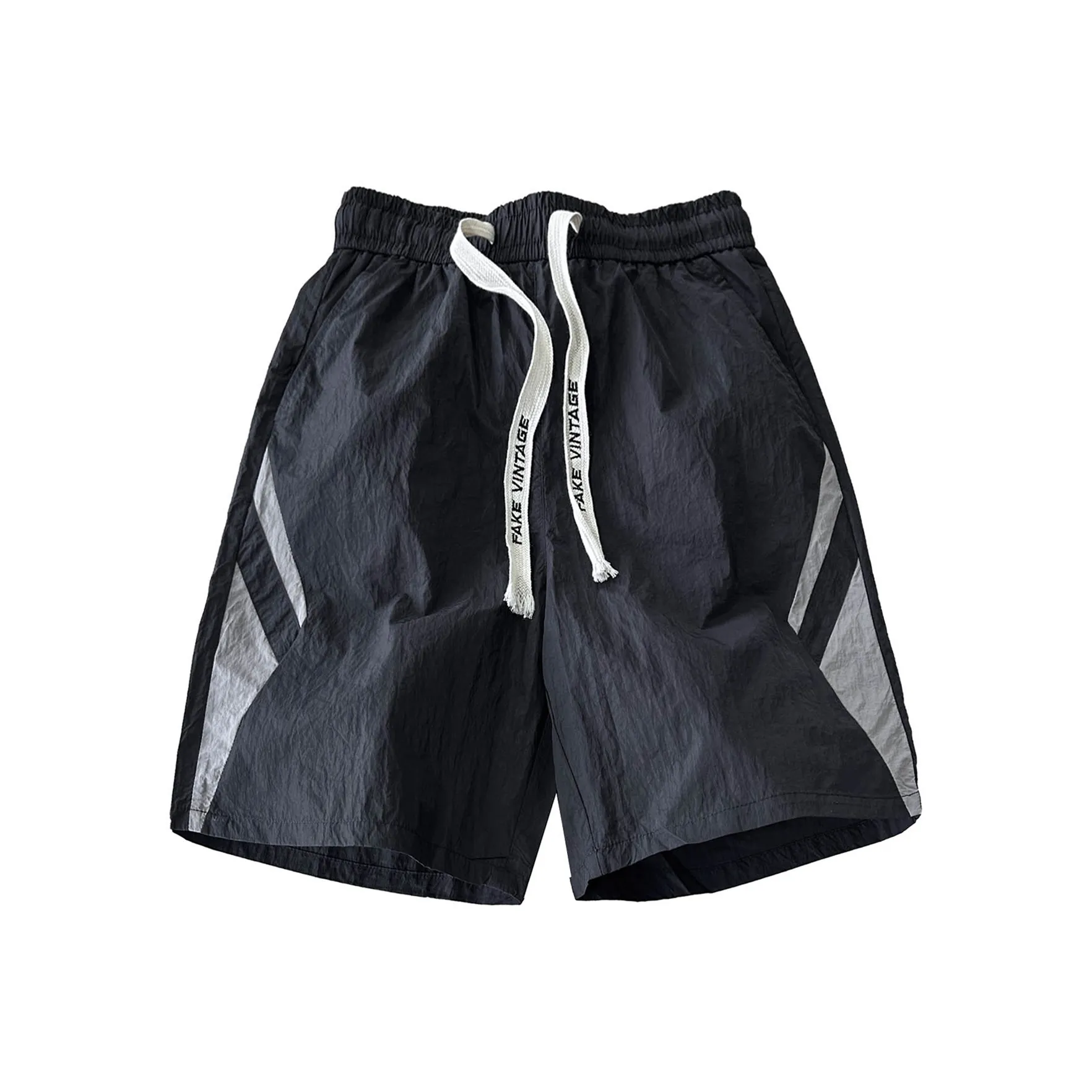FAKE VINTAGE Летние Повседневные Шорты Унисекс Черные