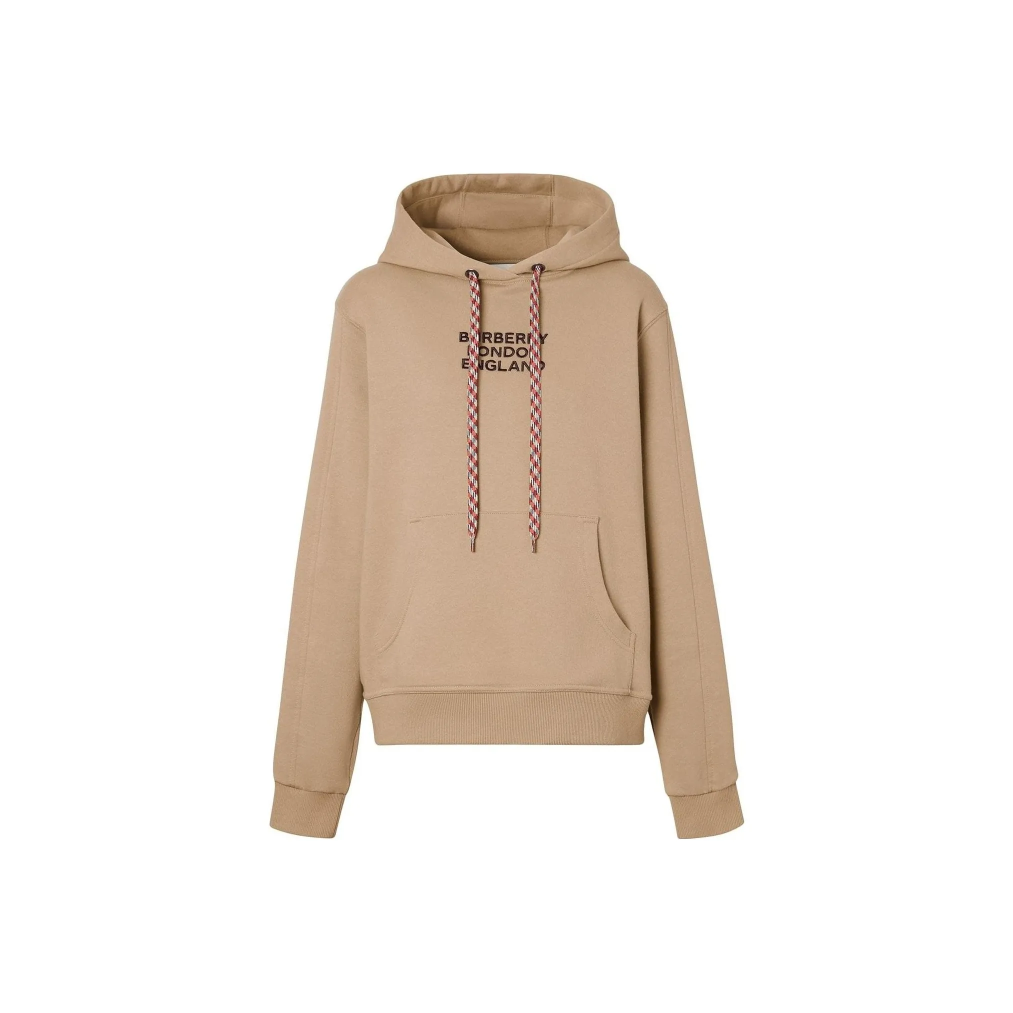 Burberry Women's Embroidered Logo Oversized Hoodie Beige