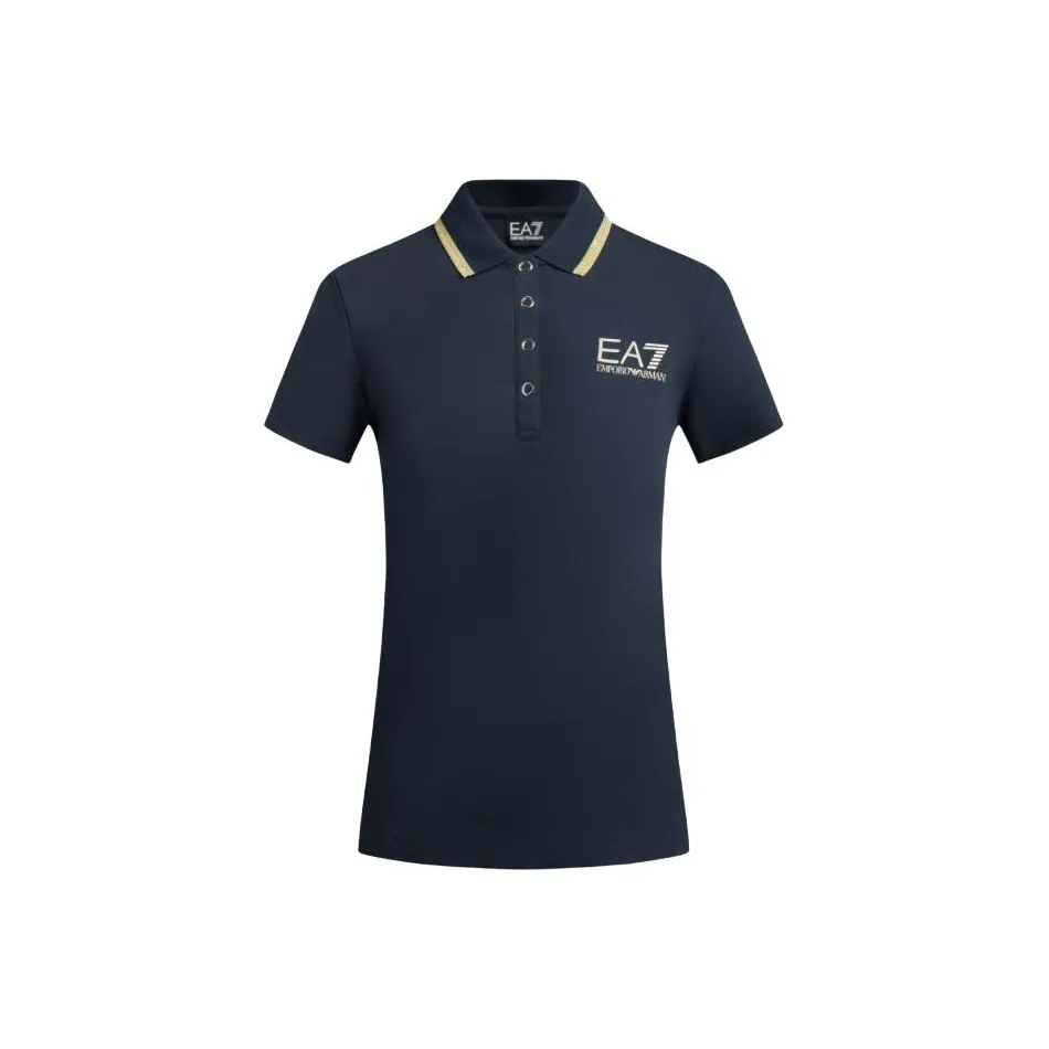 EMPORIO ARMANI EA7 SS24 Поло Женское Темно-синий