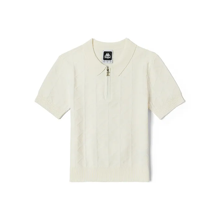 KAPPA 1916 Series Корейский белый Ткань, окрашенная в пряжу 012Y Женские Поло