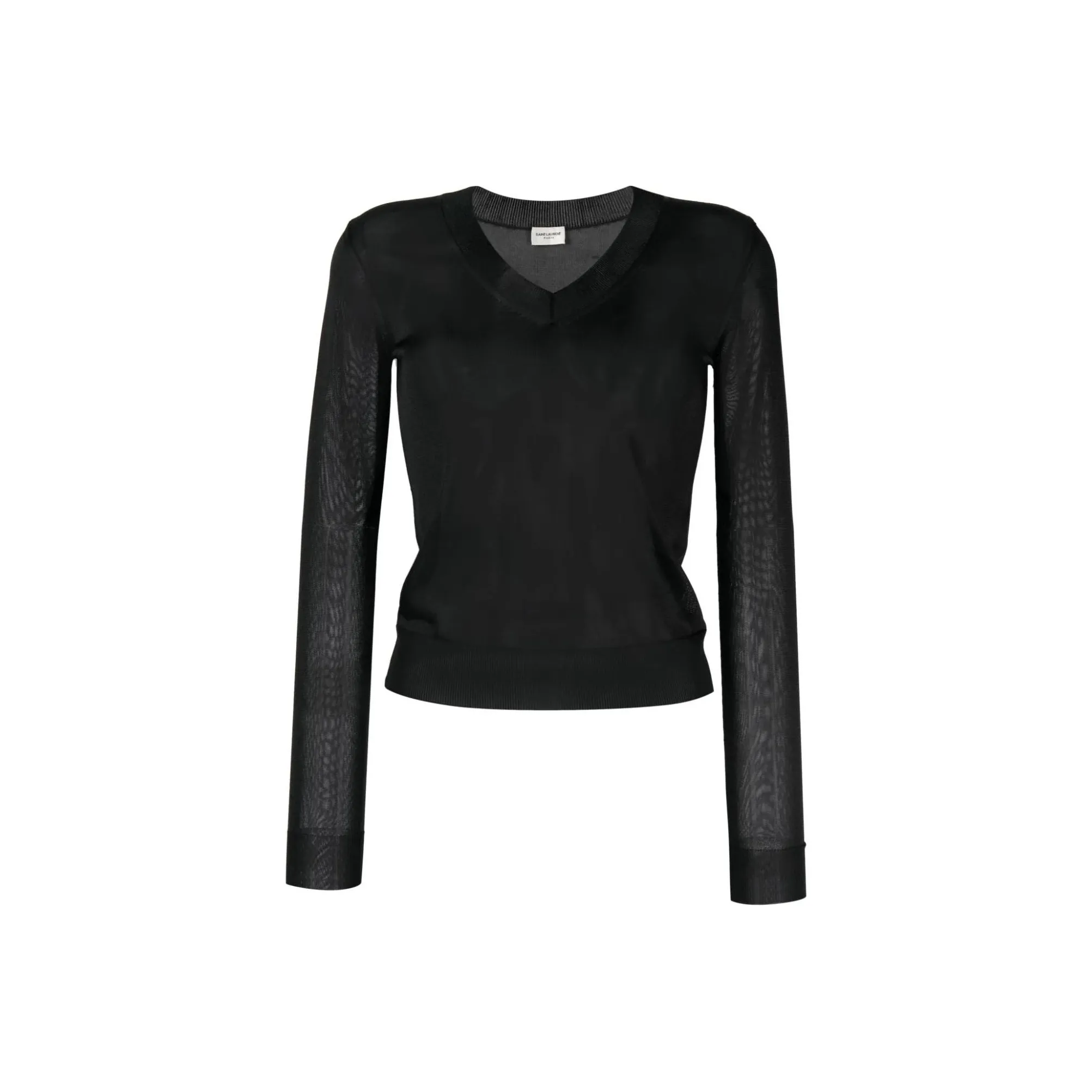 SAINT LAURENT Semi sheer V neck Top
