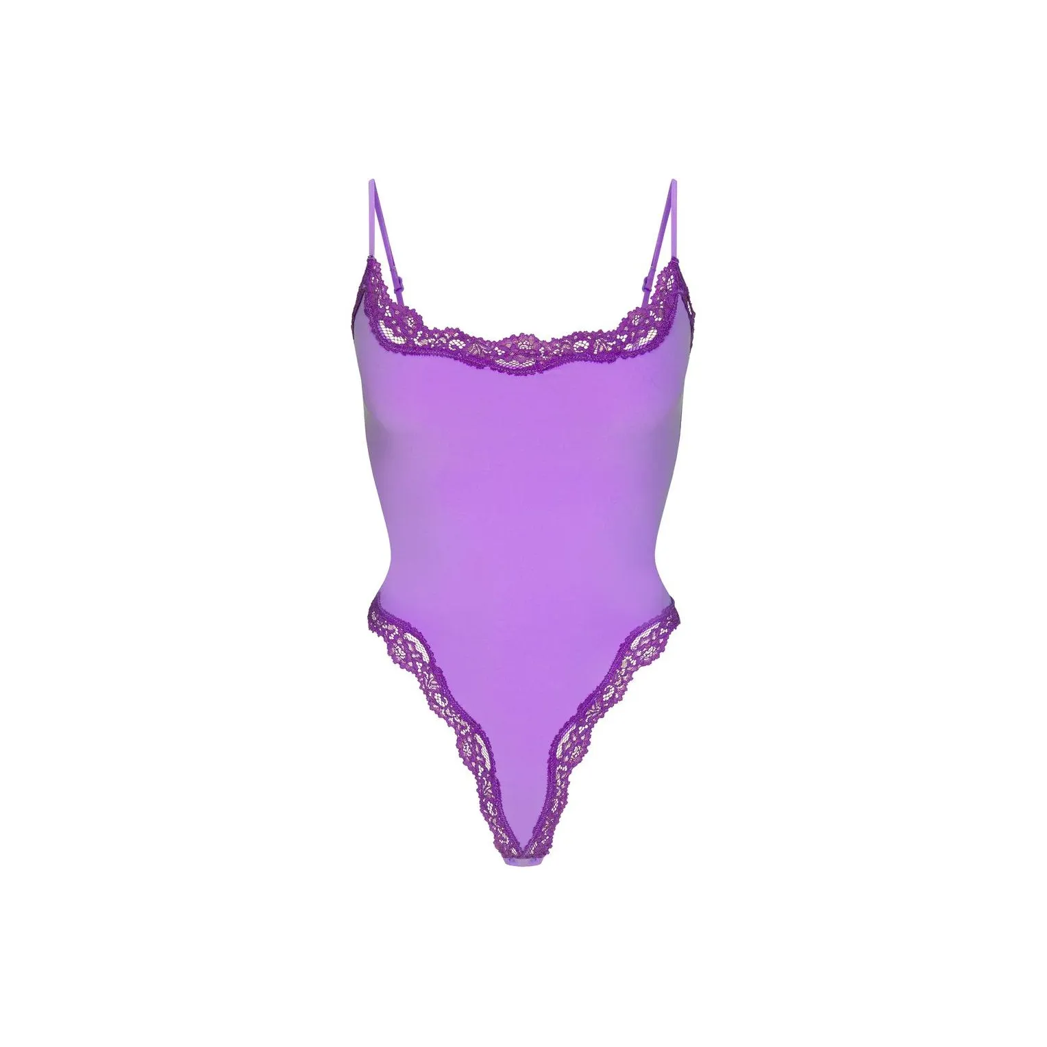 SKIMS Valentine's Day FITS EVERYBODY LACE CAMI BODYSUIT Jumpsuit Women's ULTRA VIOLET TONAL/Ultraviolet Color