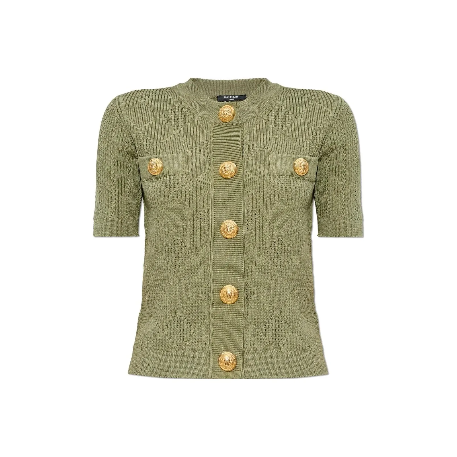 BALMAIN Button Detailed Short Sleeved Cardigan