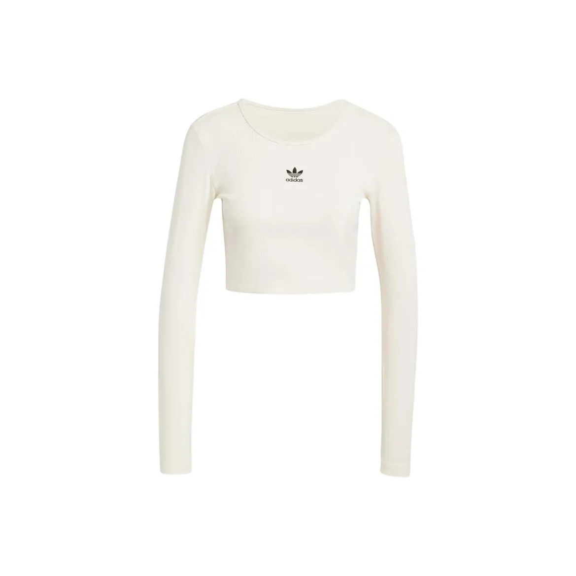 Adidas Essentials Ribbed Crop Long Sleeve Tee