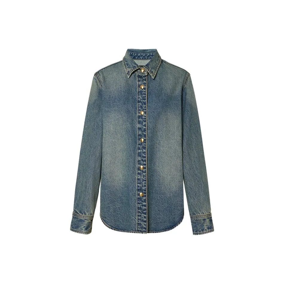 MO CO Джинсовый синий Женские рубашки