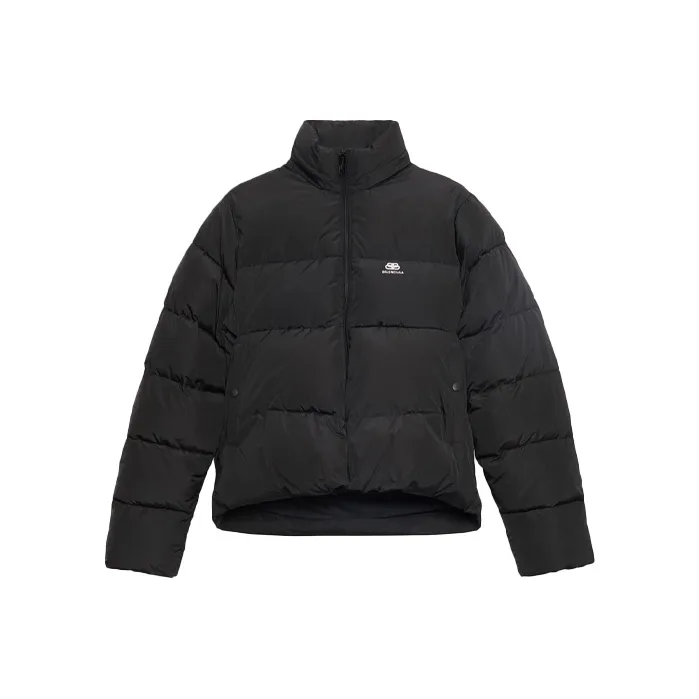 Balenciaga Women'ss C Shape Puffer Jacket Black/White Logo
