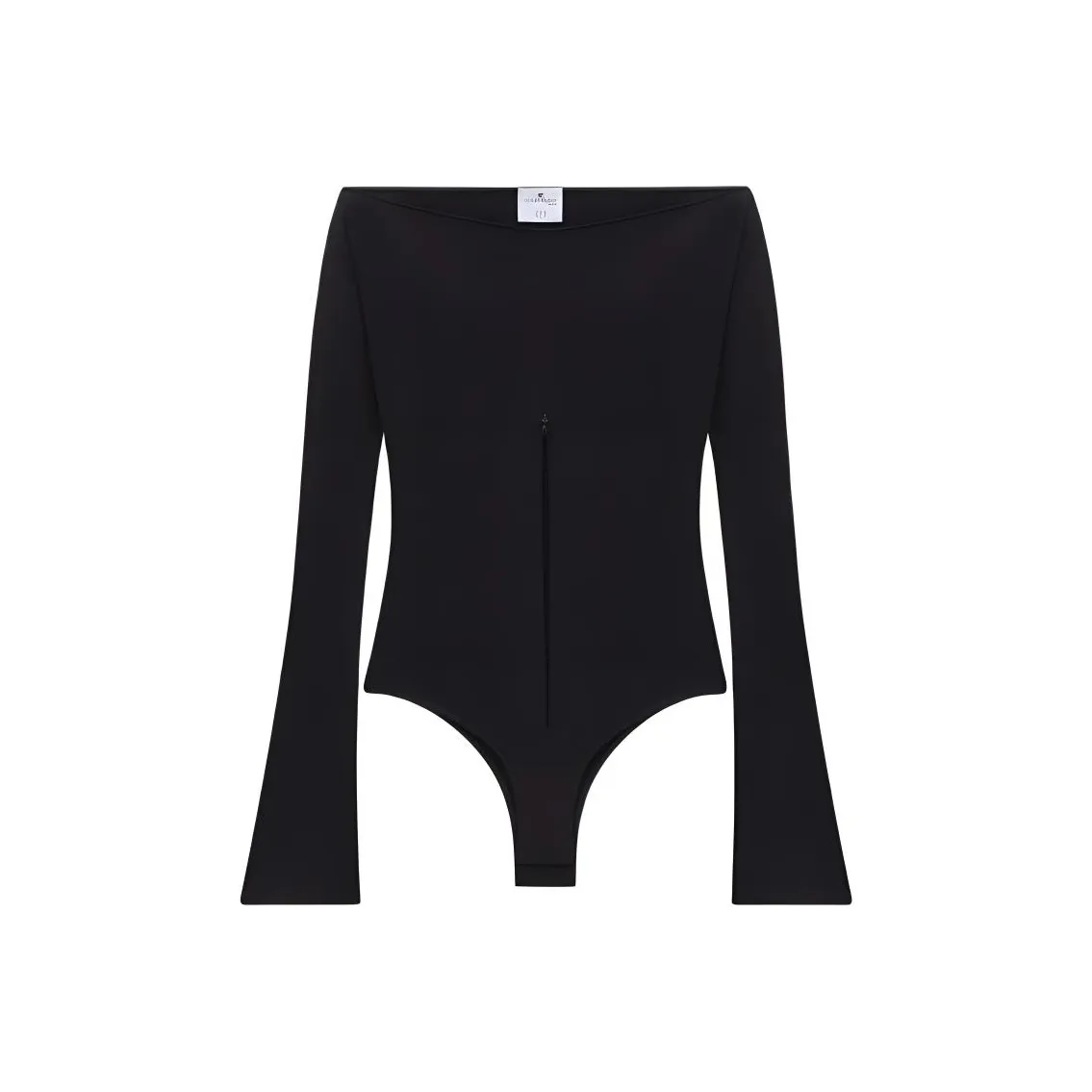 Courrèges Drop Zipped Crepe Jersey Bodysuit