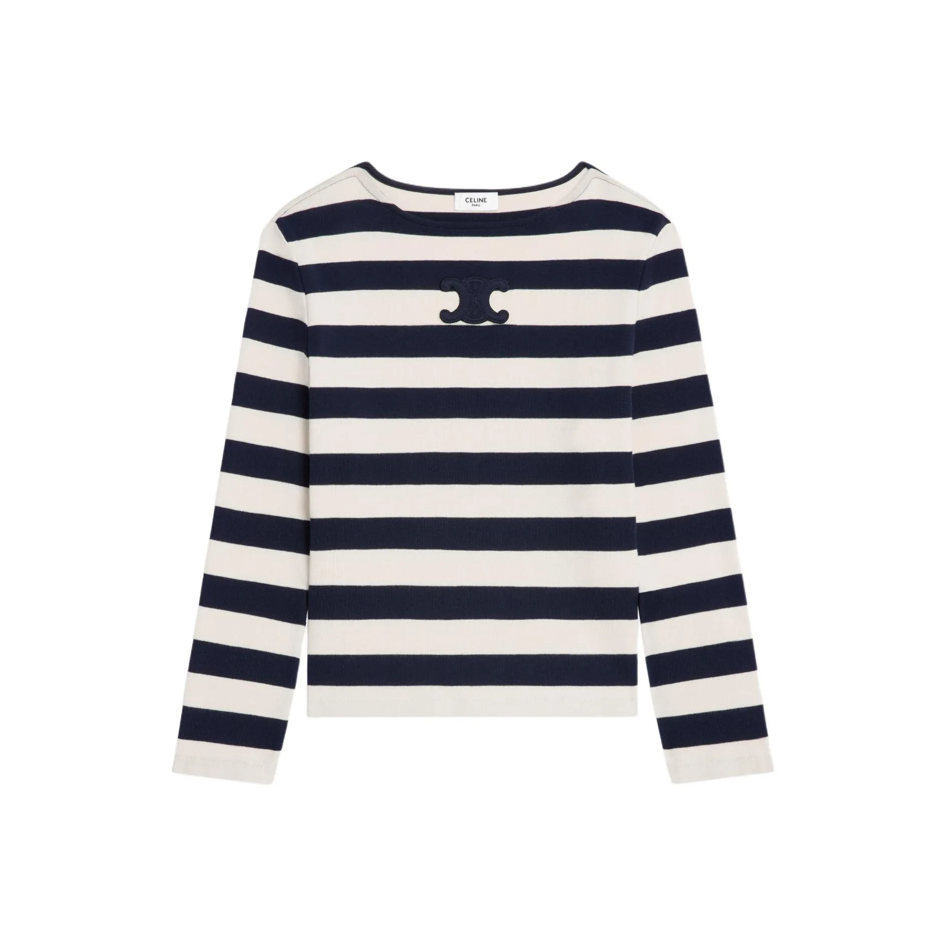 CELINE Striped Crewneck Long Sleeved Top