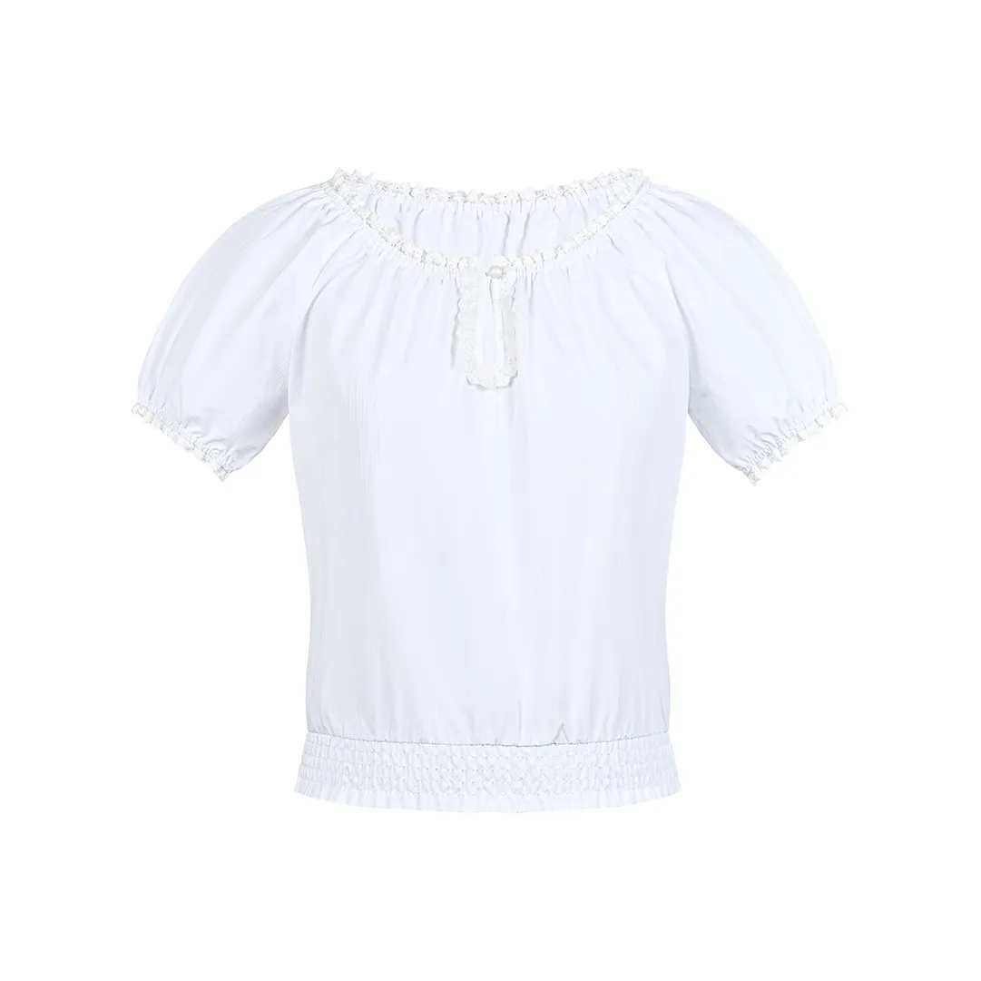 NTOT Puff Sleeve T Shirt Women's White