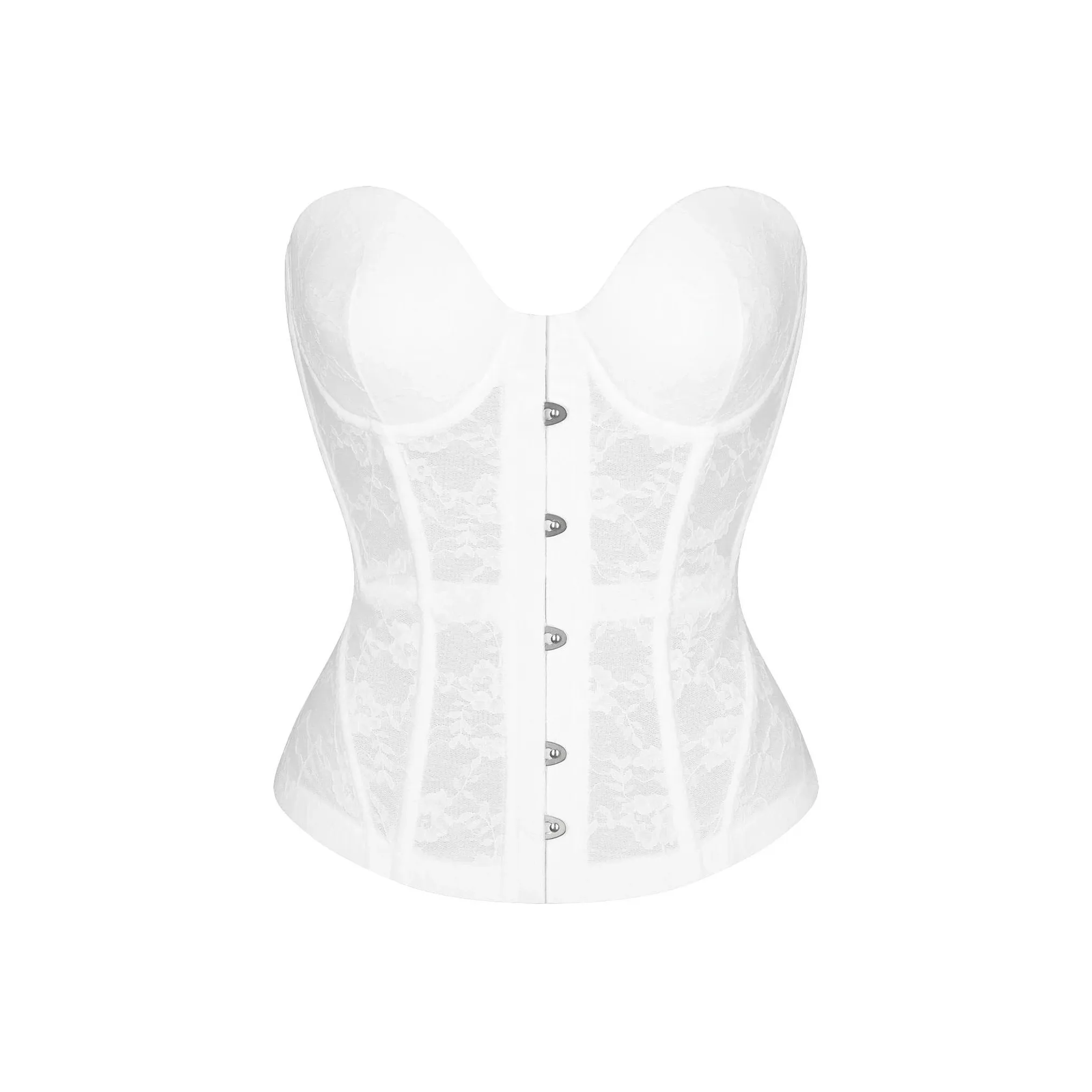 SKIMS Romance LACE CORSET Без бретелей Топ Женские SNOW Снег