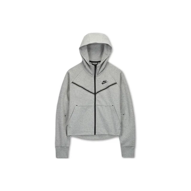 Nike Sportswear Women's Tech Fleece Windrunner Full Zip Hoodie Asia Sizing Dark Grey Heather/Black