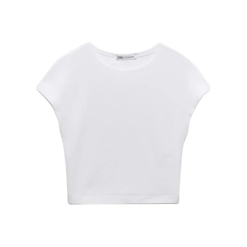 ZARA T-Shirts cotton-cashmere Women's White