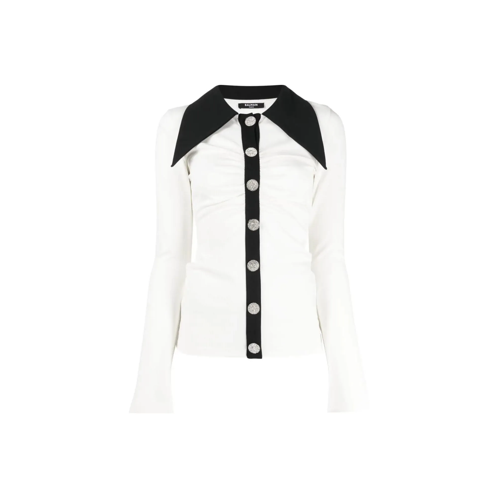 BALMAIN Rhinestone button Long sleeve Shirt