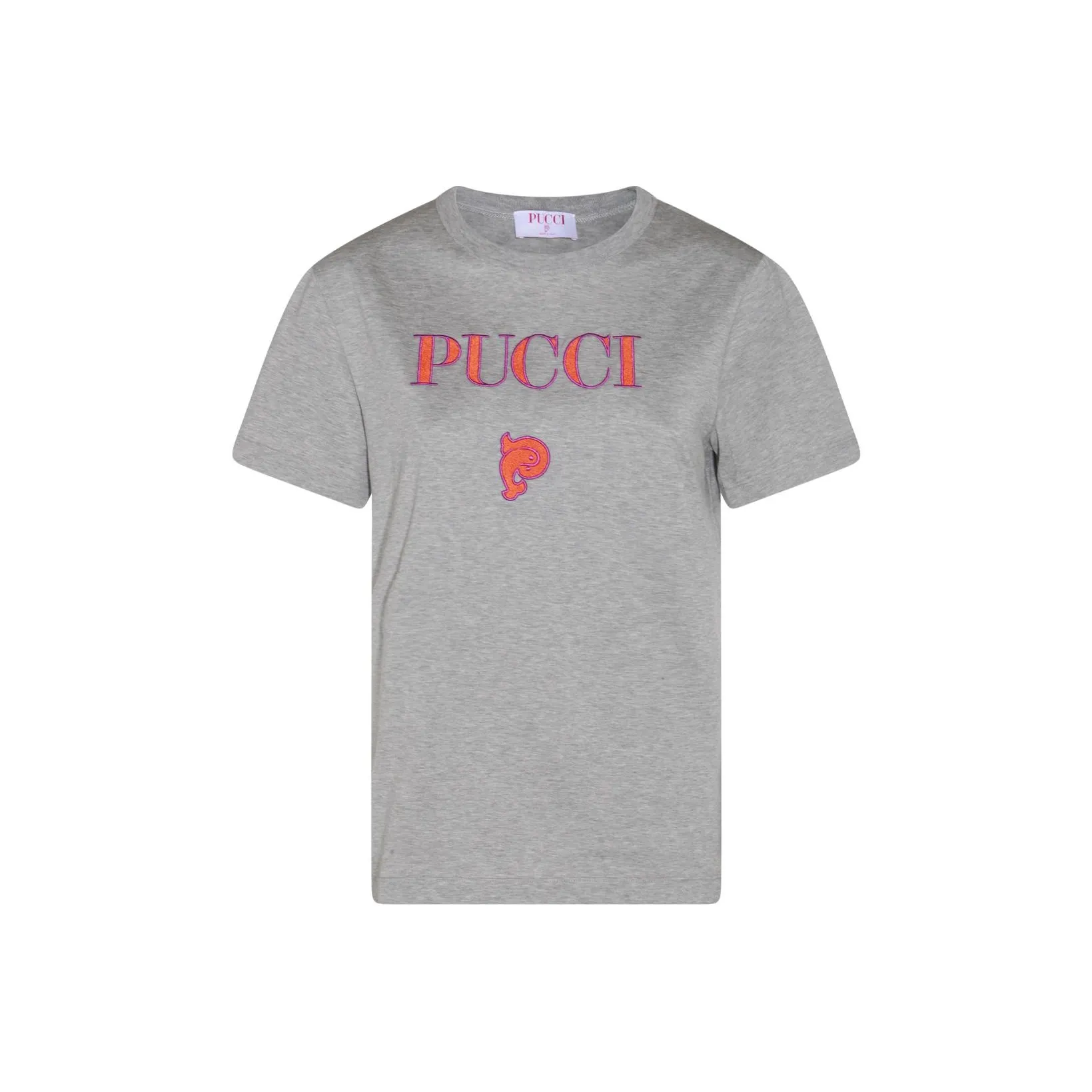 Pucci Logo embroidered Cotton T shirt