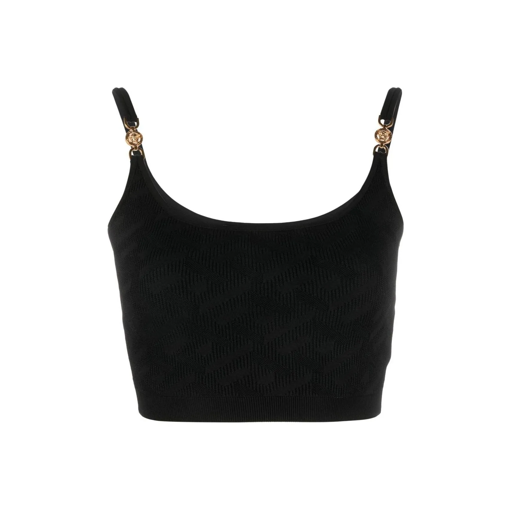 VERSACE Medusa Plaque Cropped Knitted Top