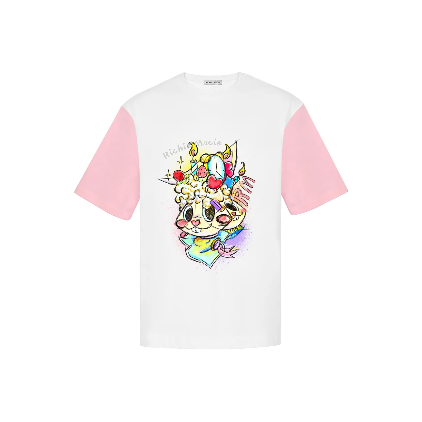 Richie Macie T Shirts Women's Pink & White