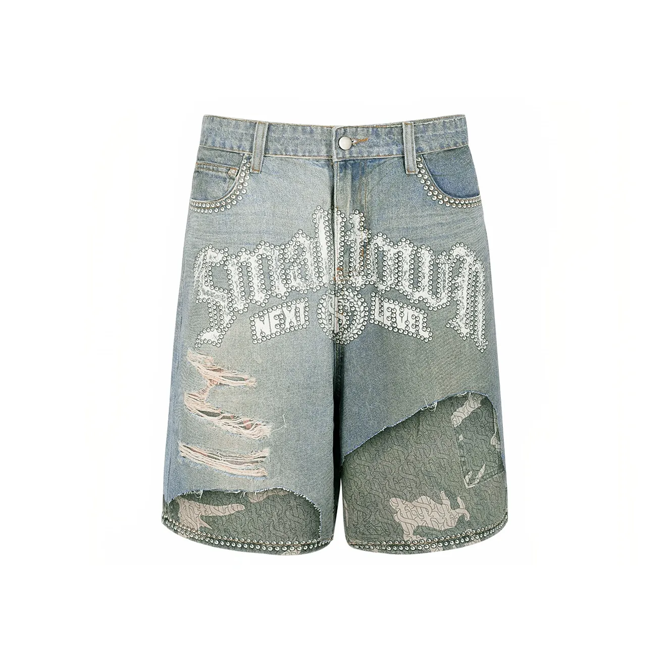 STK SMALL TOWN KID Джинсы Унисекс Камуфляж Пэчворк