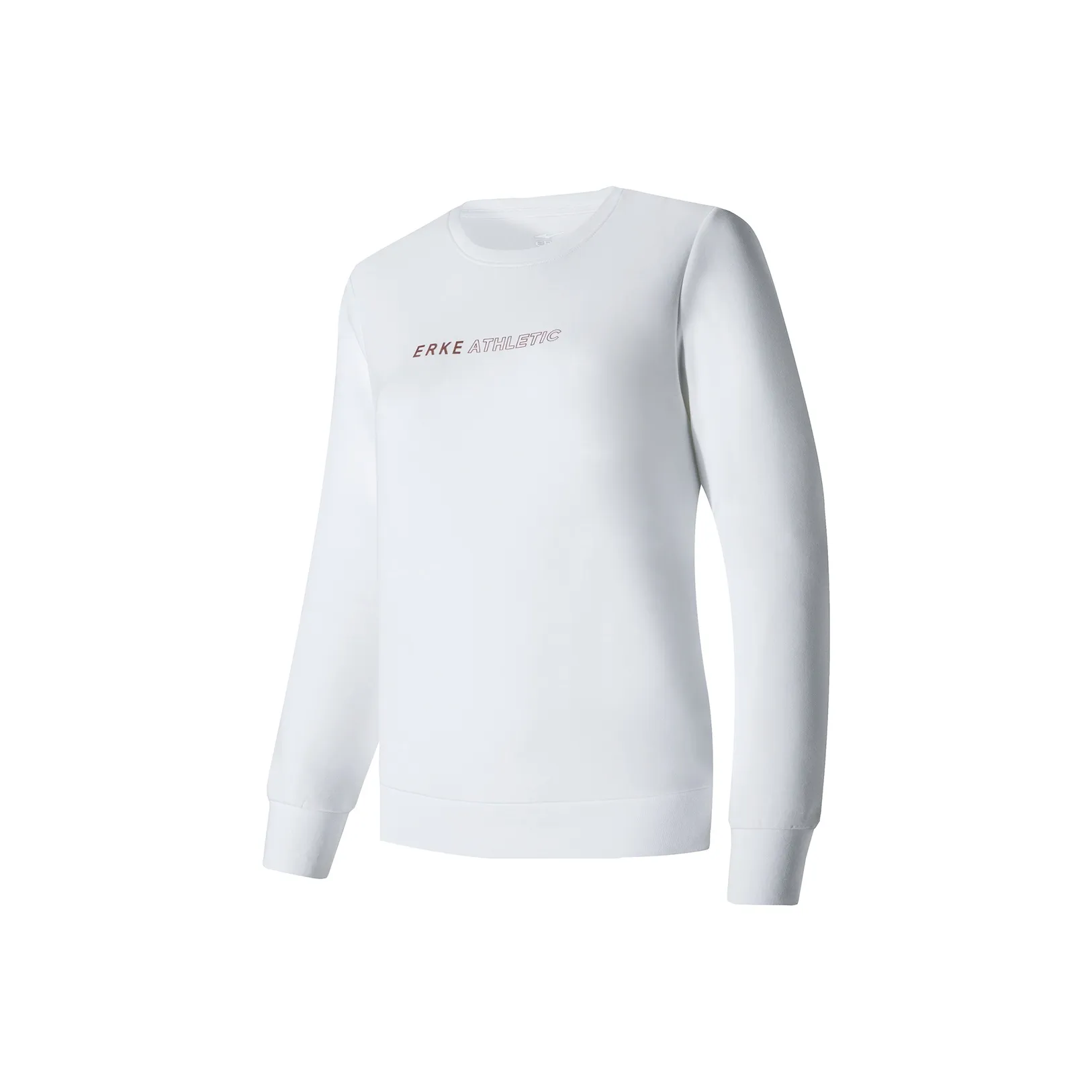 Erke Crew Neck Fitted Regular Sweatshirt Women's True White